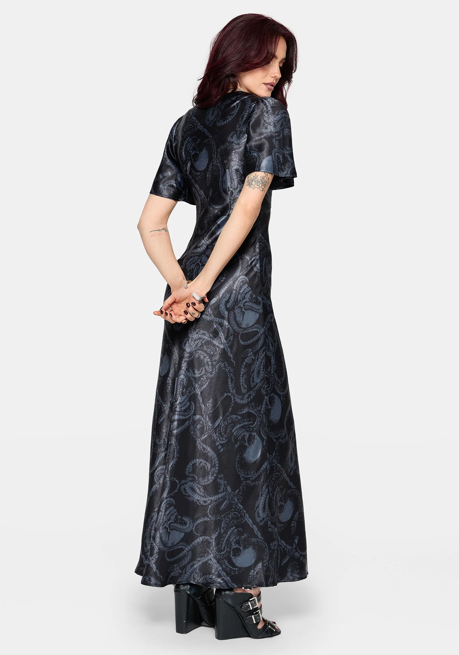 Ophion Print Satin Maxi Dress - Image 3