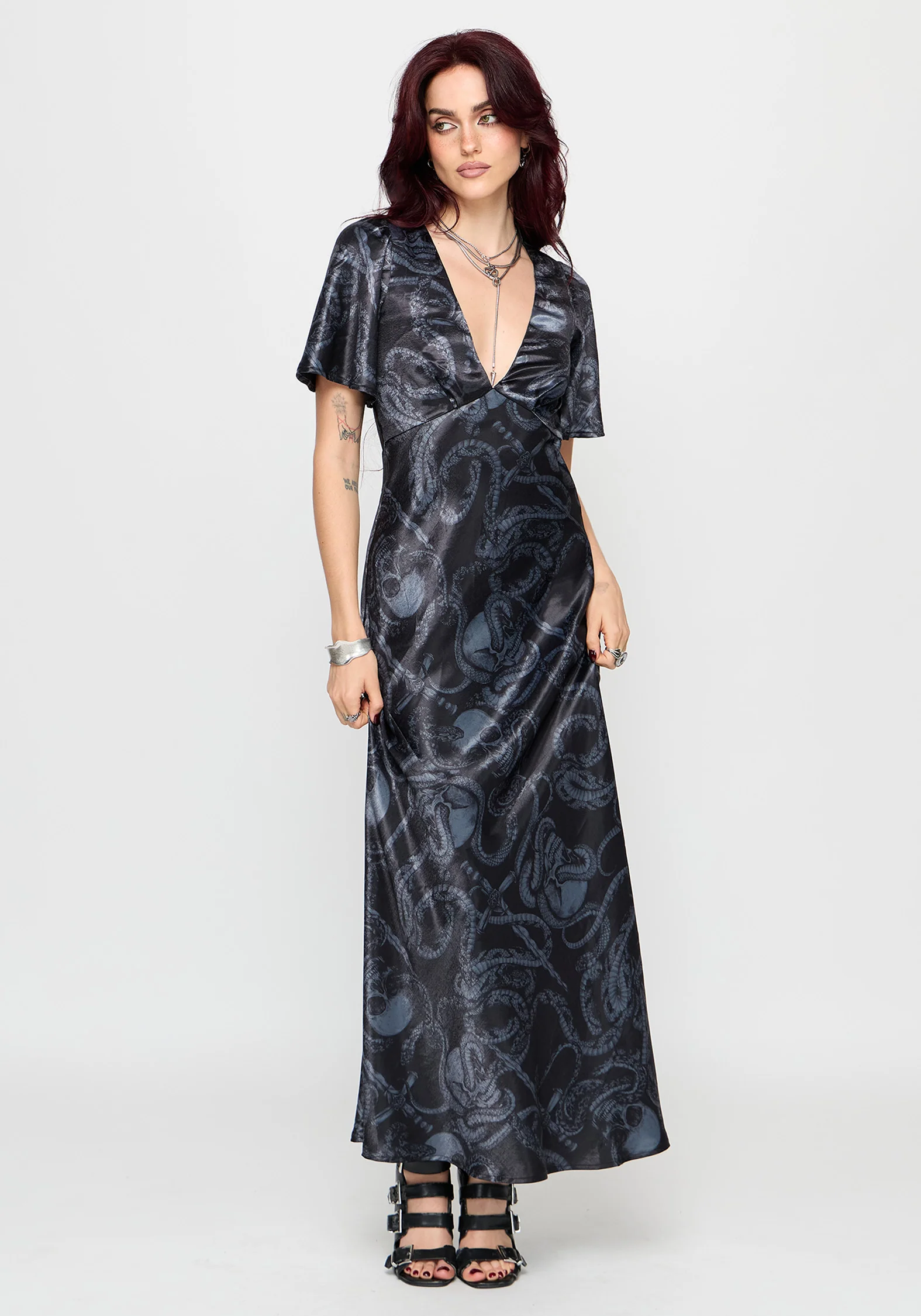 Ophion Print Satin Maxi Dress - Image 4