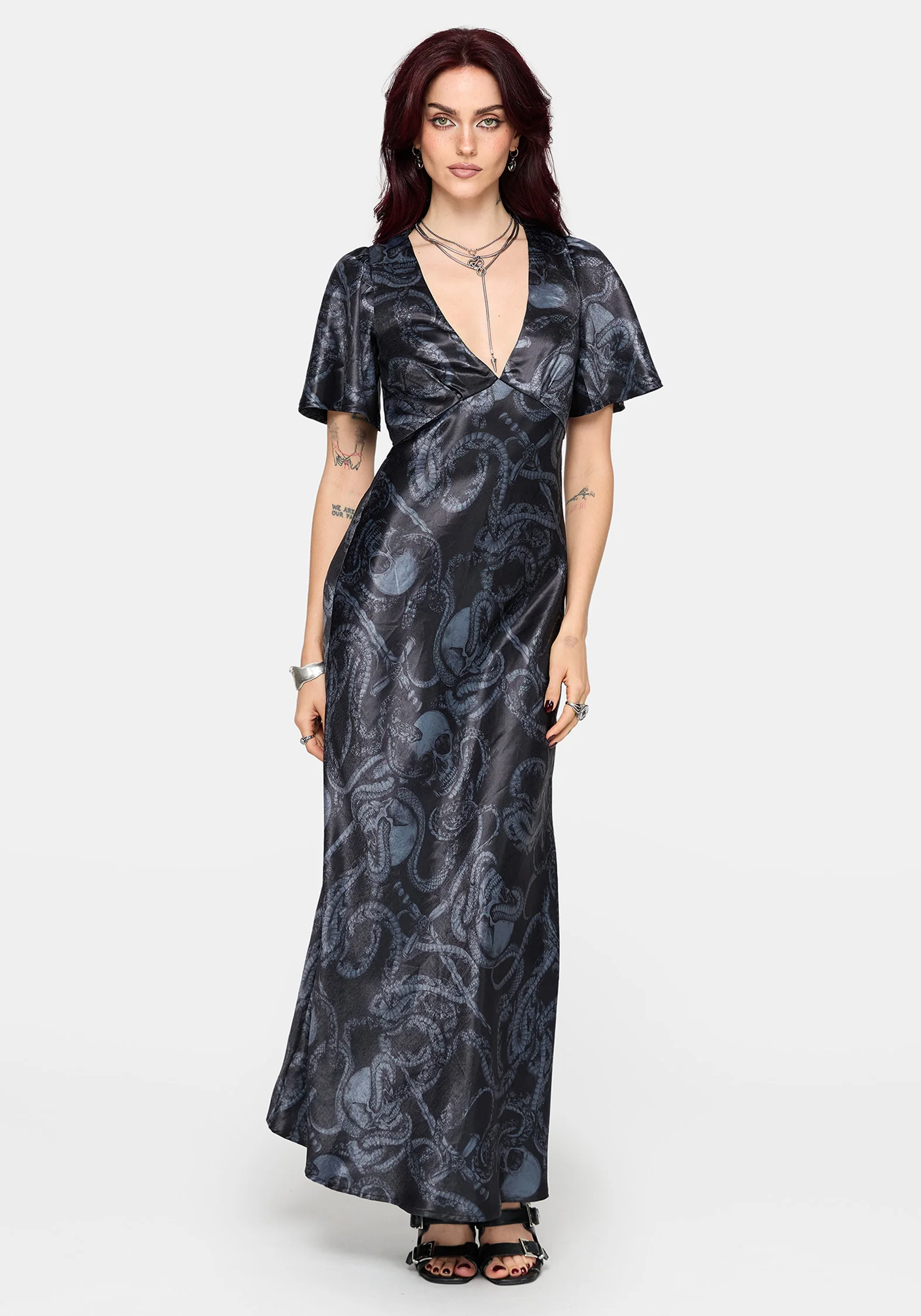 Ophion Print Satin Maxi Dress - Image 6