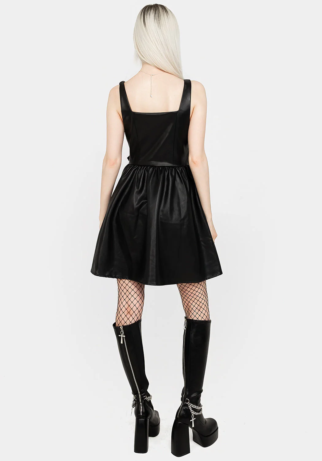 Opium Kunst- Leder Mini Kleid - Image 4