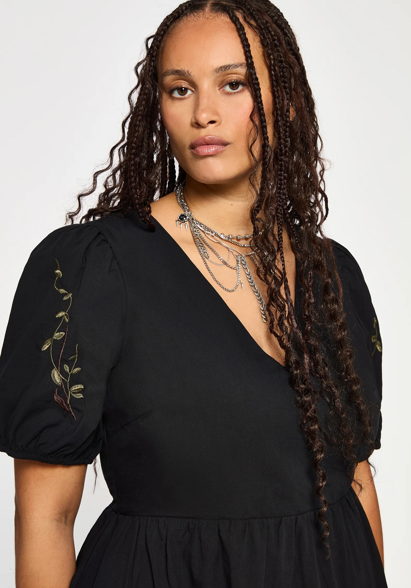 Orena Bat Embroidered Mini Dress - Image 8