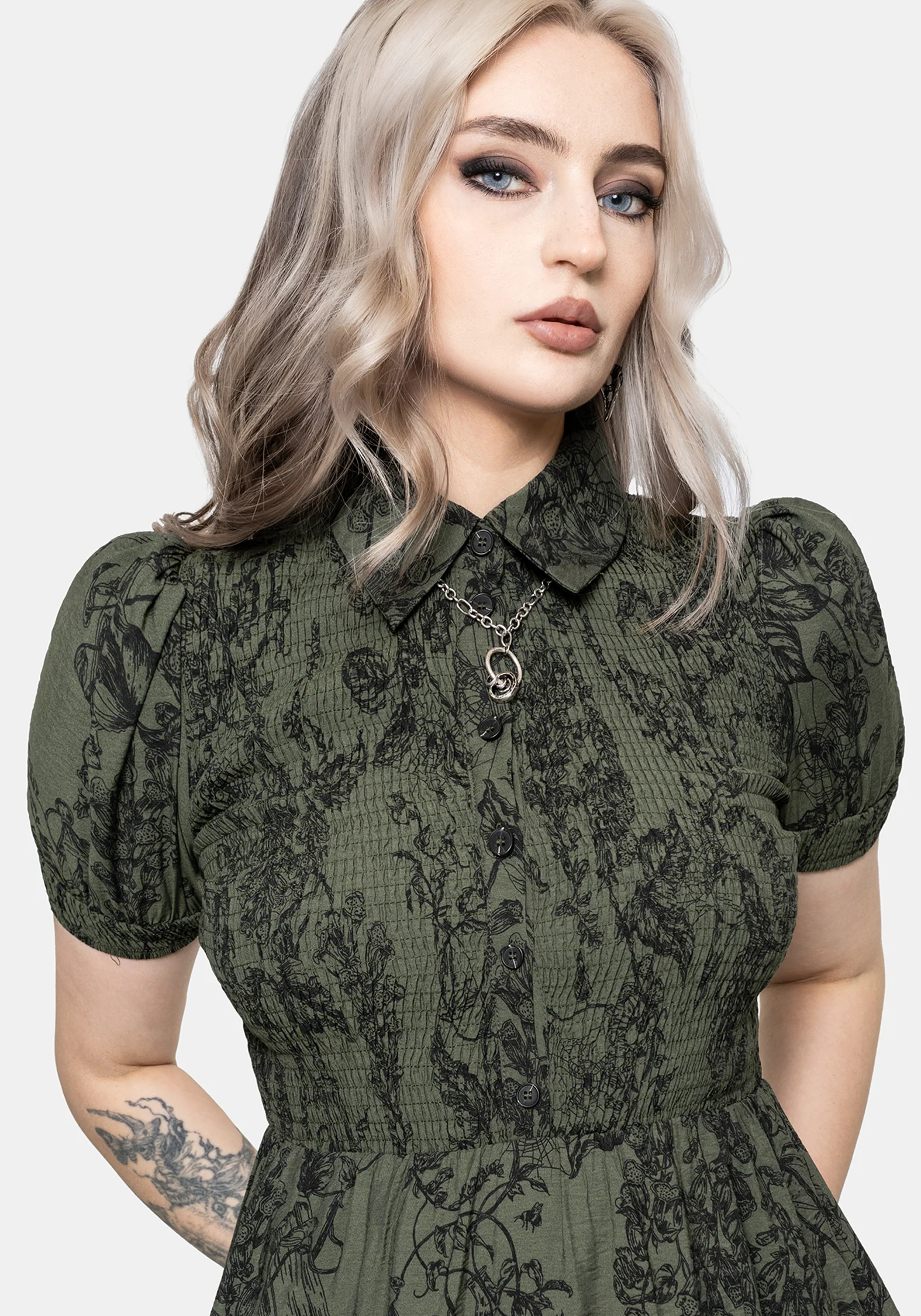 Orla Fingerhut Potion Druck Gerafft Mieder Midaxi Kleid - Image 2