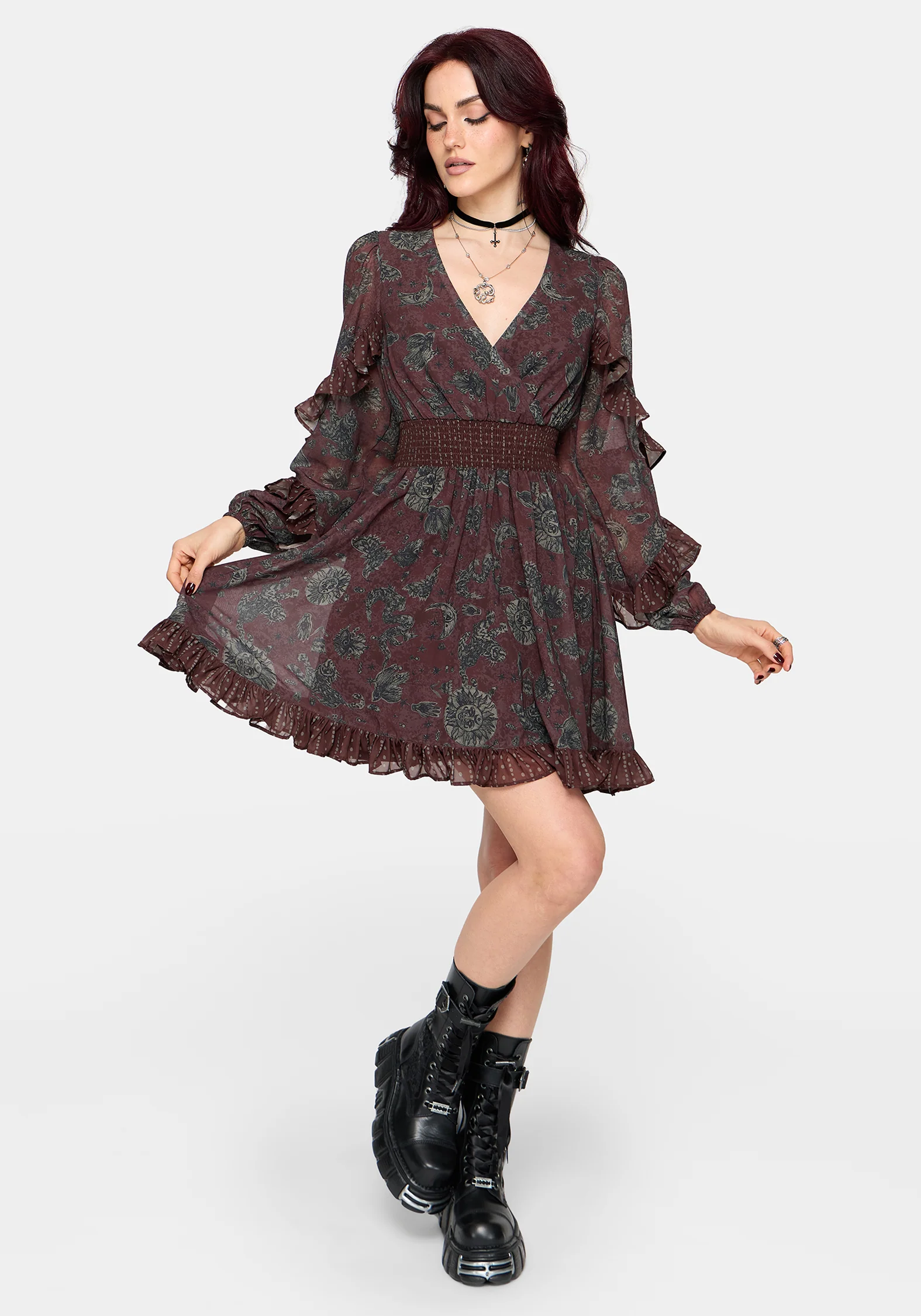 Pact Paisley Frill Sleeve Mini Dress - Image 5