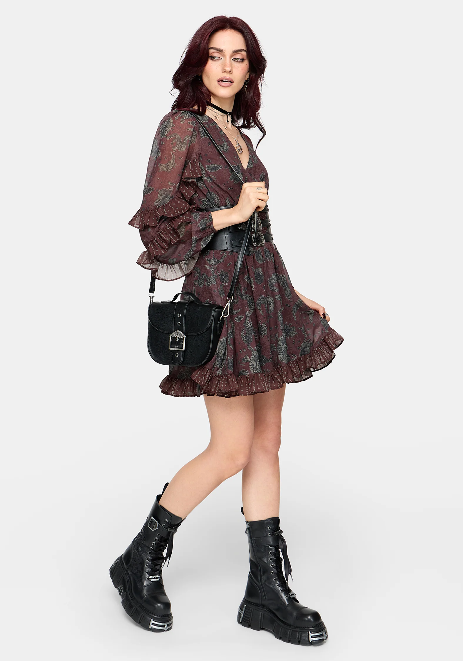 Pact Paisley Frill Sleeve Mini Dress - Image 8