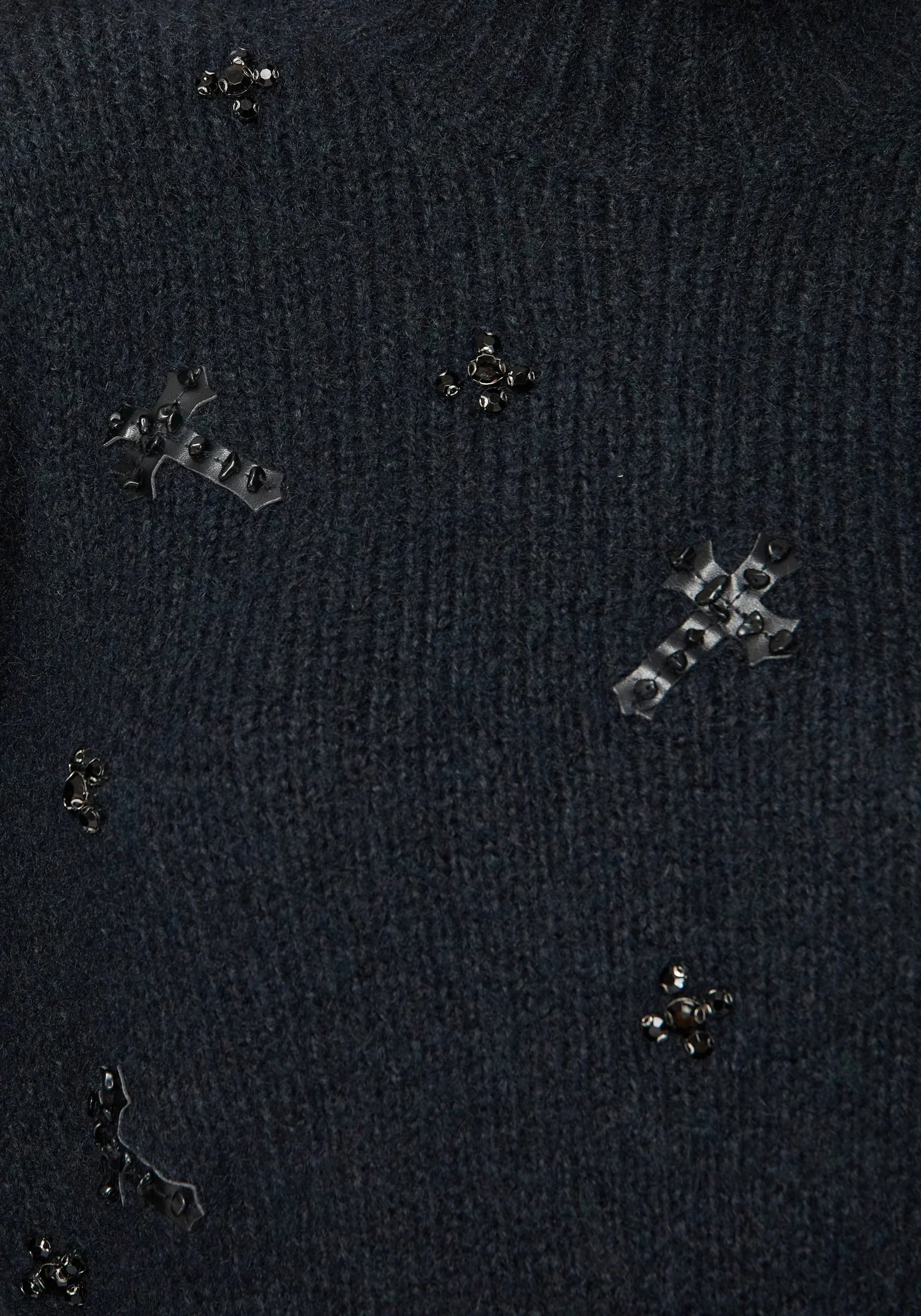 Phantom Baumwolle Embellished Kreuz Kurz Pullover - Image 2