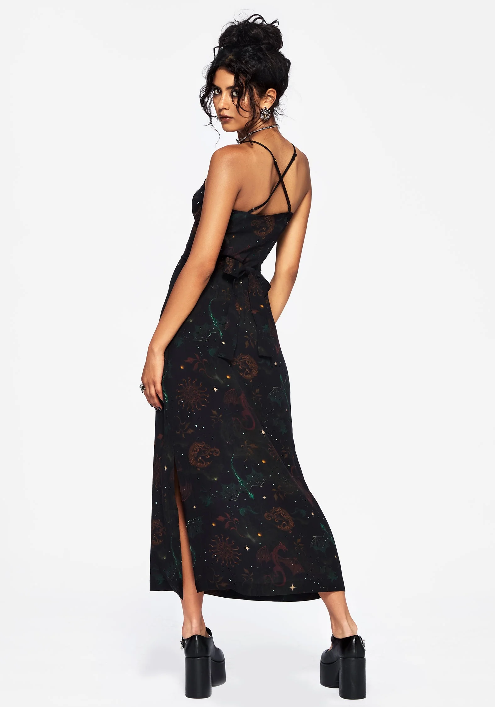 Phoenix Dragon Bedruckt Cami Midi Kleid - Image 3