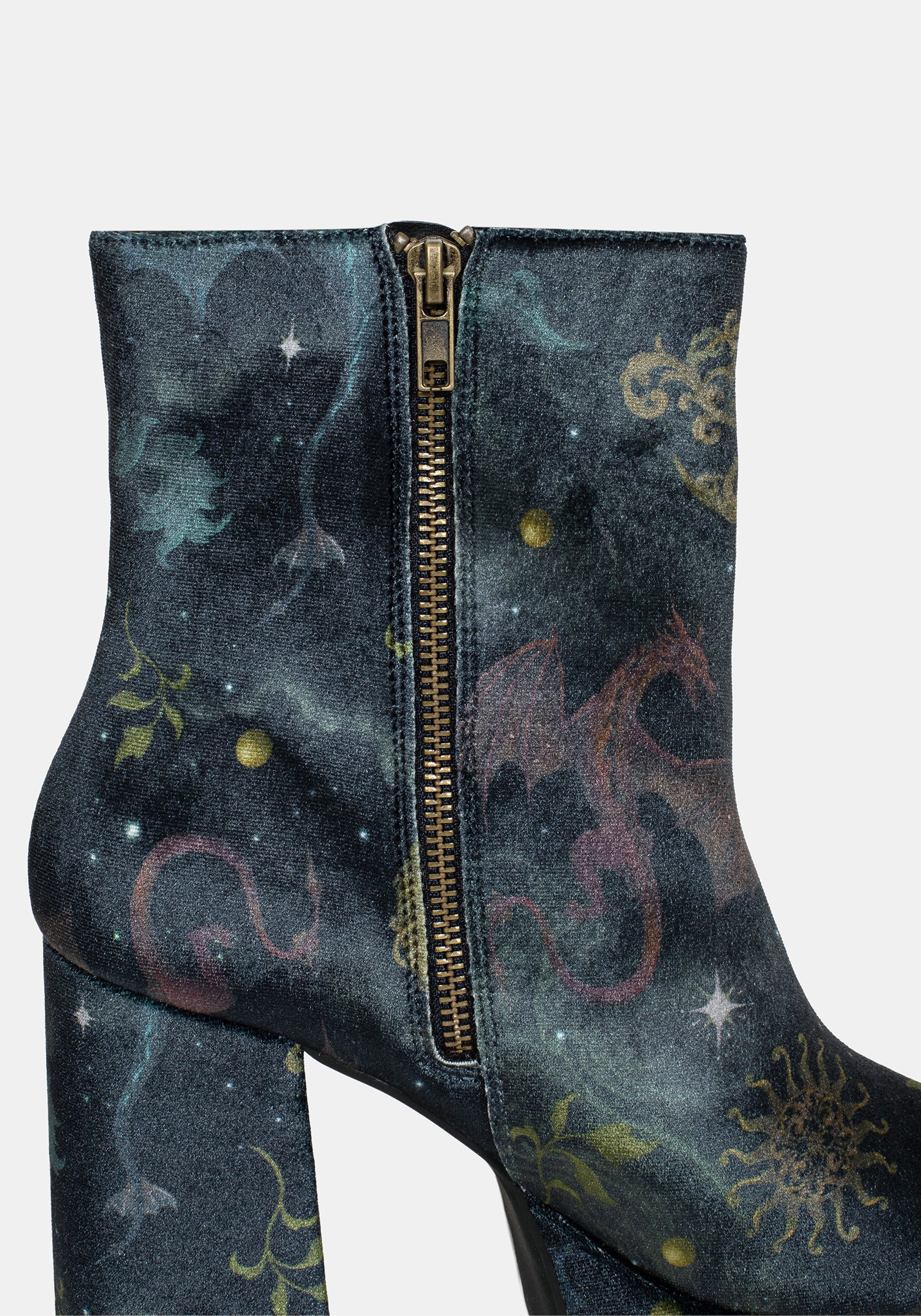 Phönix Drache Samt Plattform Stiefel - Image 6