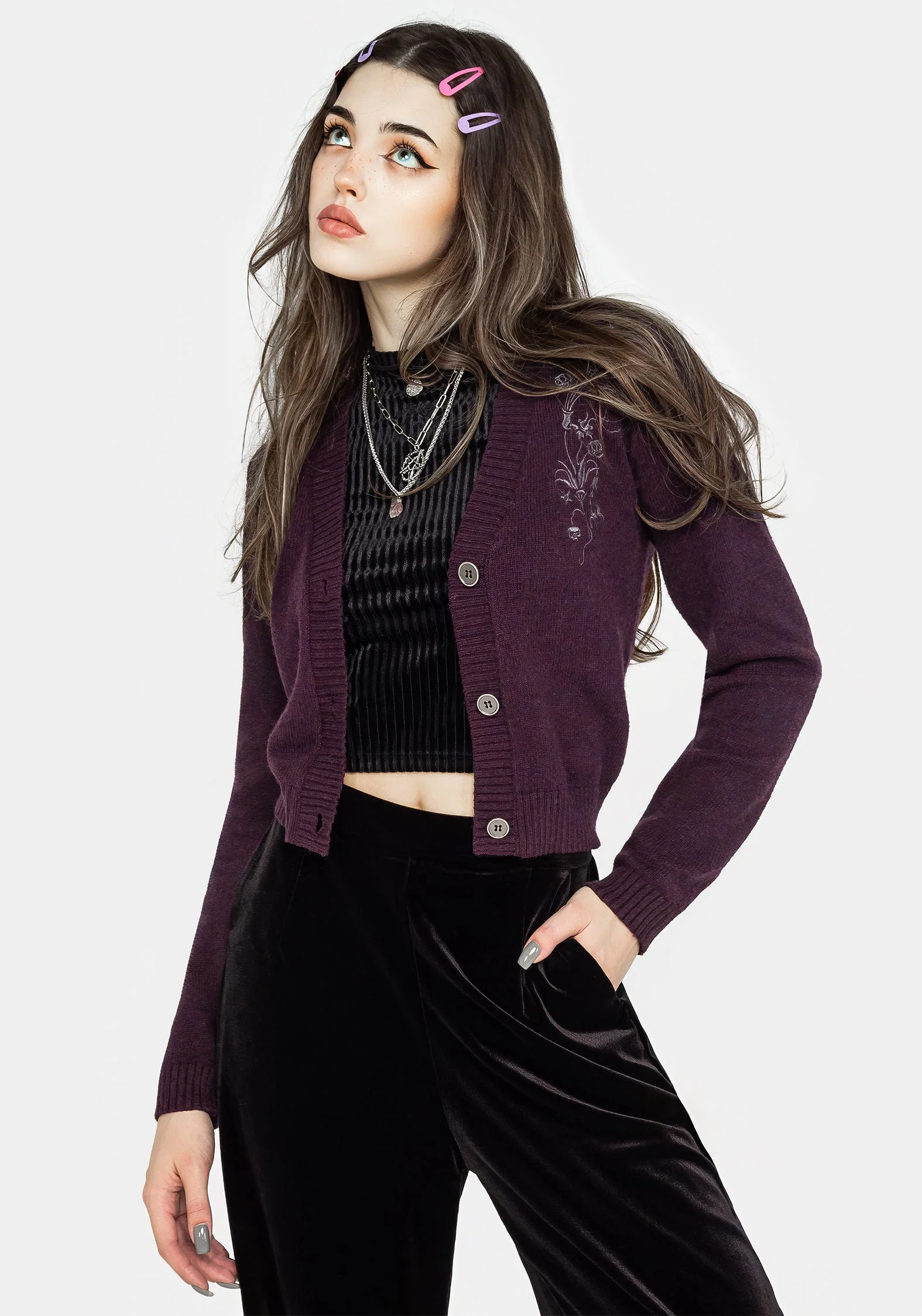Poe Bestickt Cardigan - Image 5