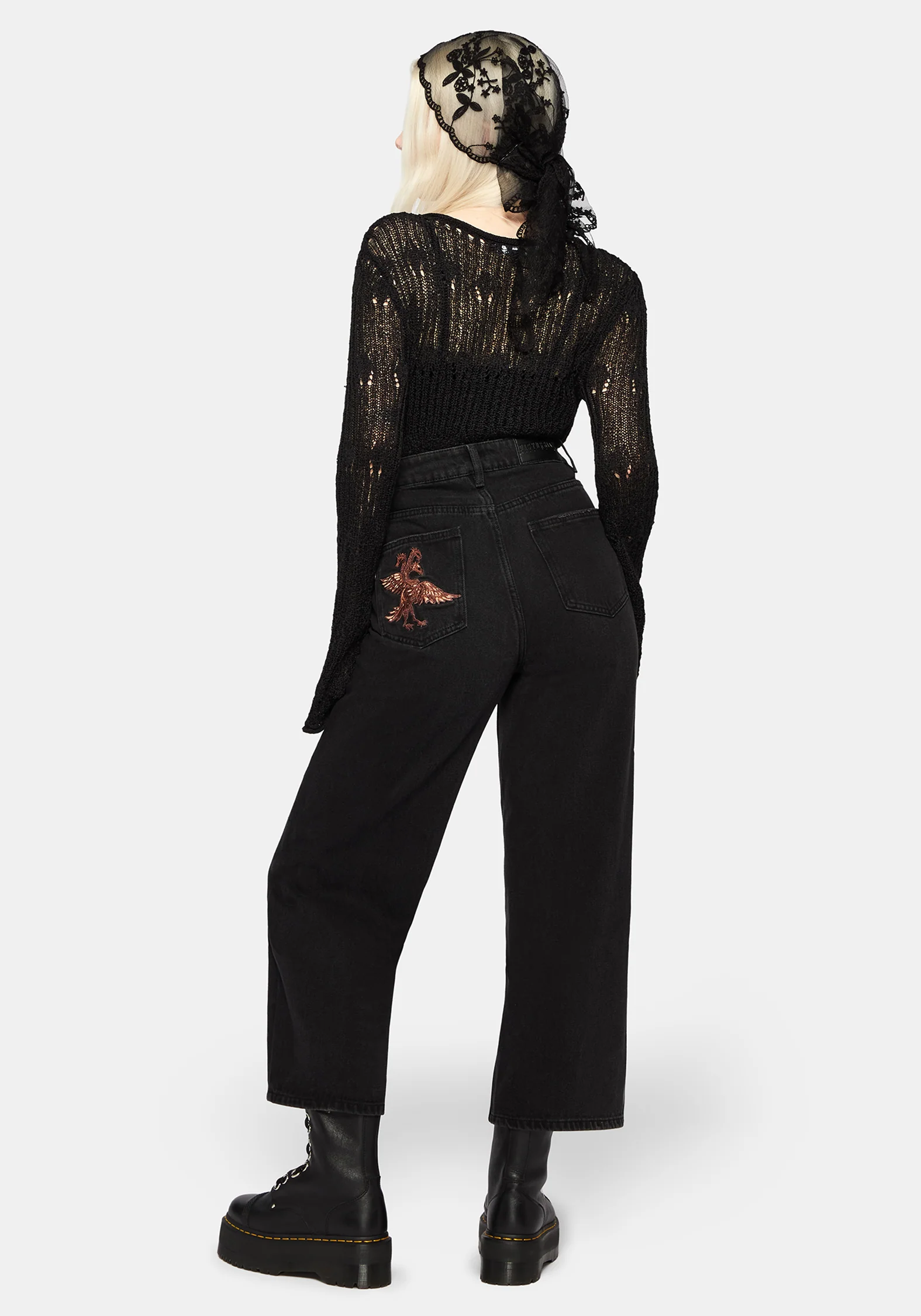 Poison Eden Bestickt Denim Culotte - Image 3
