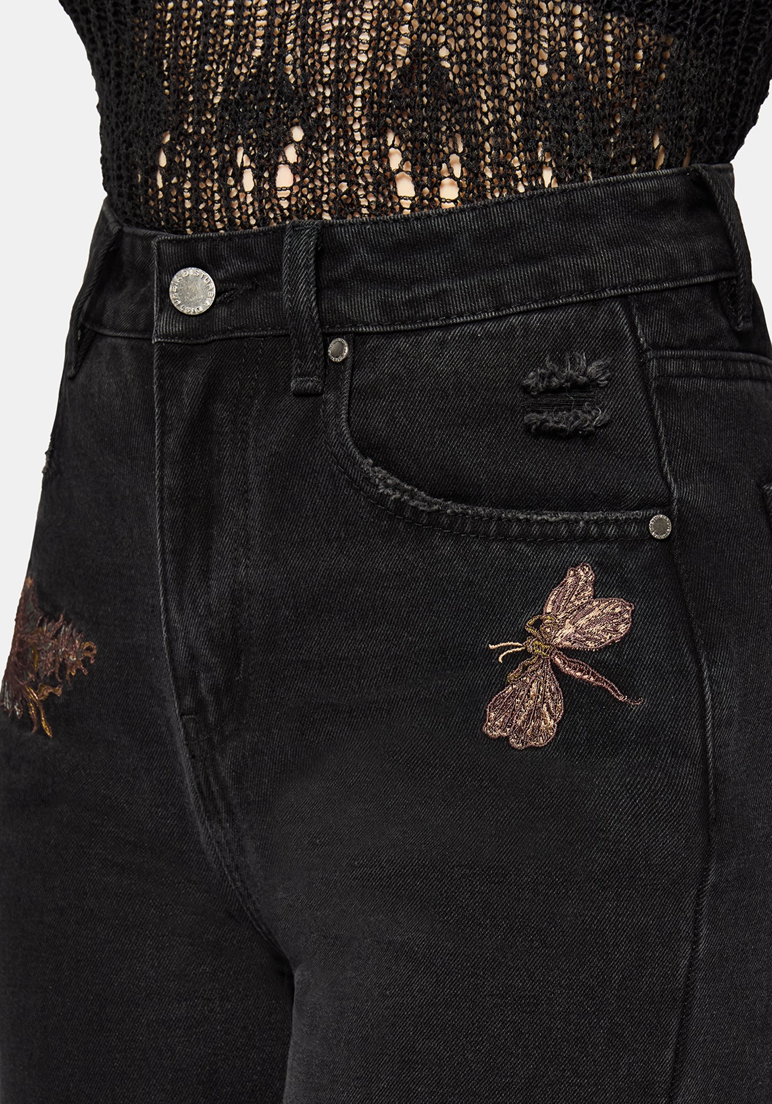 Poison Eden Bestickt Denim Culotte - Image 5