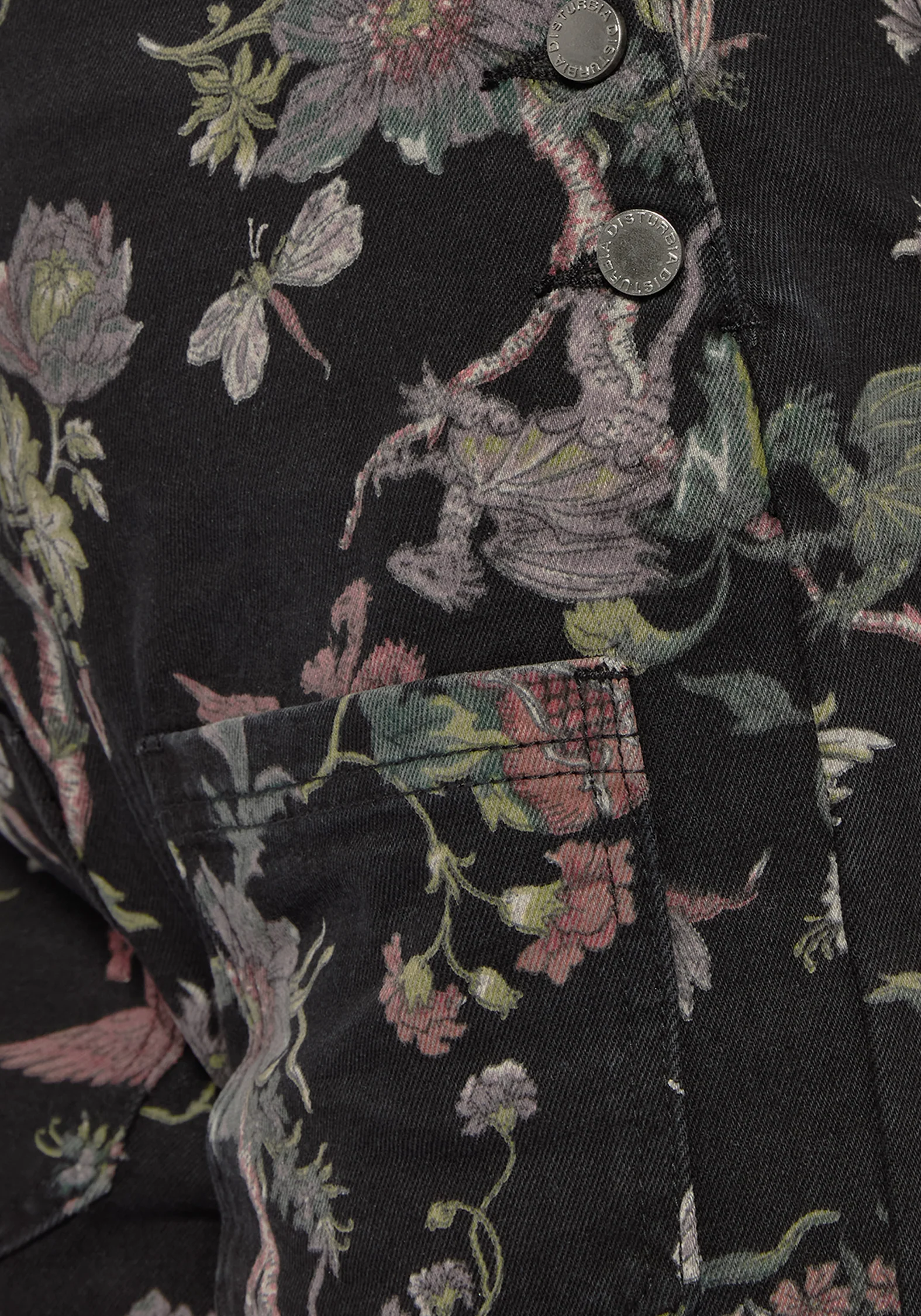 Poison Eden Druck Denim Latzhose Kurz - Image 6