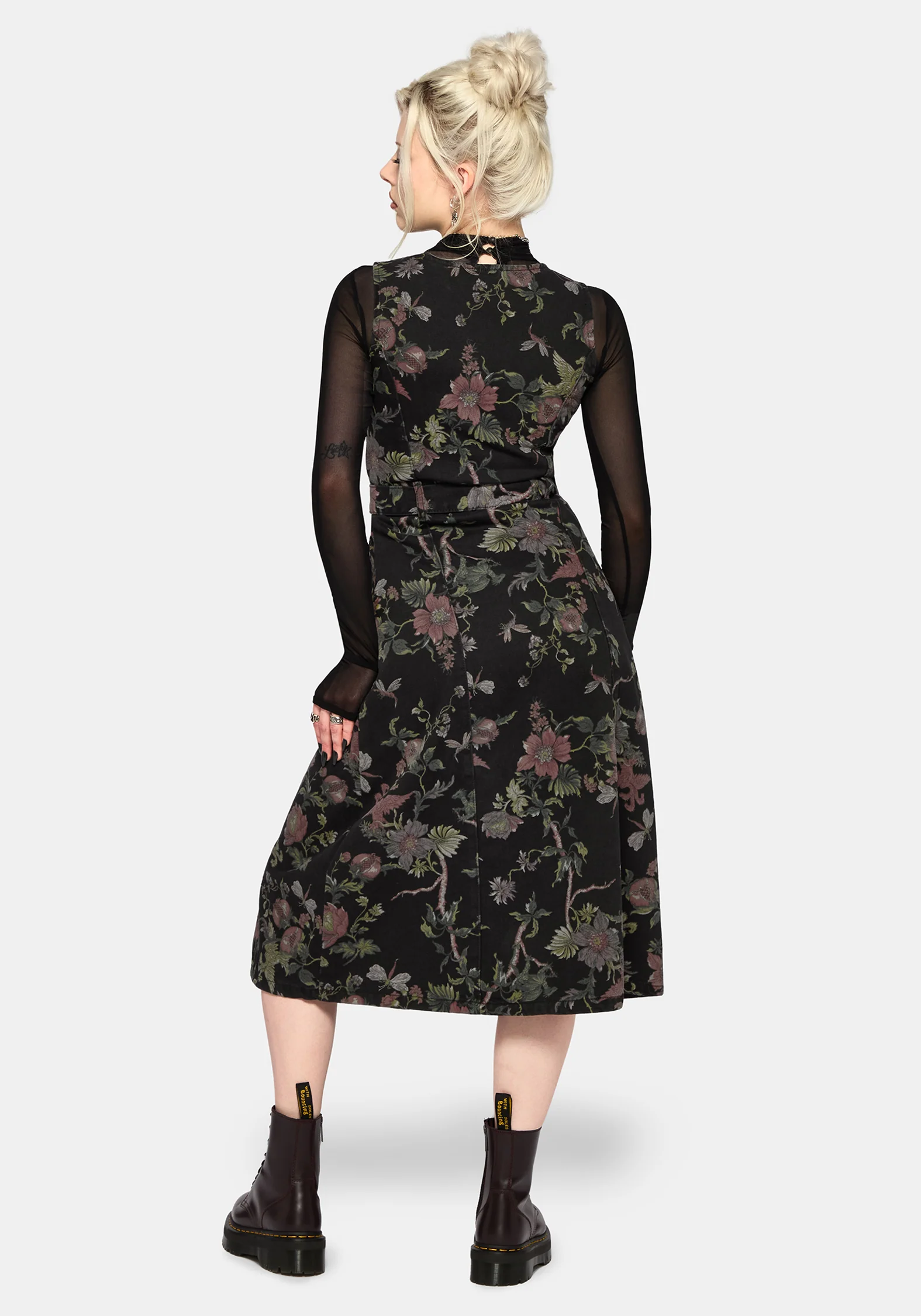 Poison Eden Druck Denim Midi Kleid - Image 4