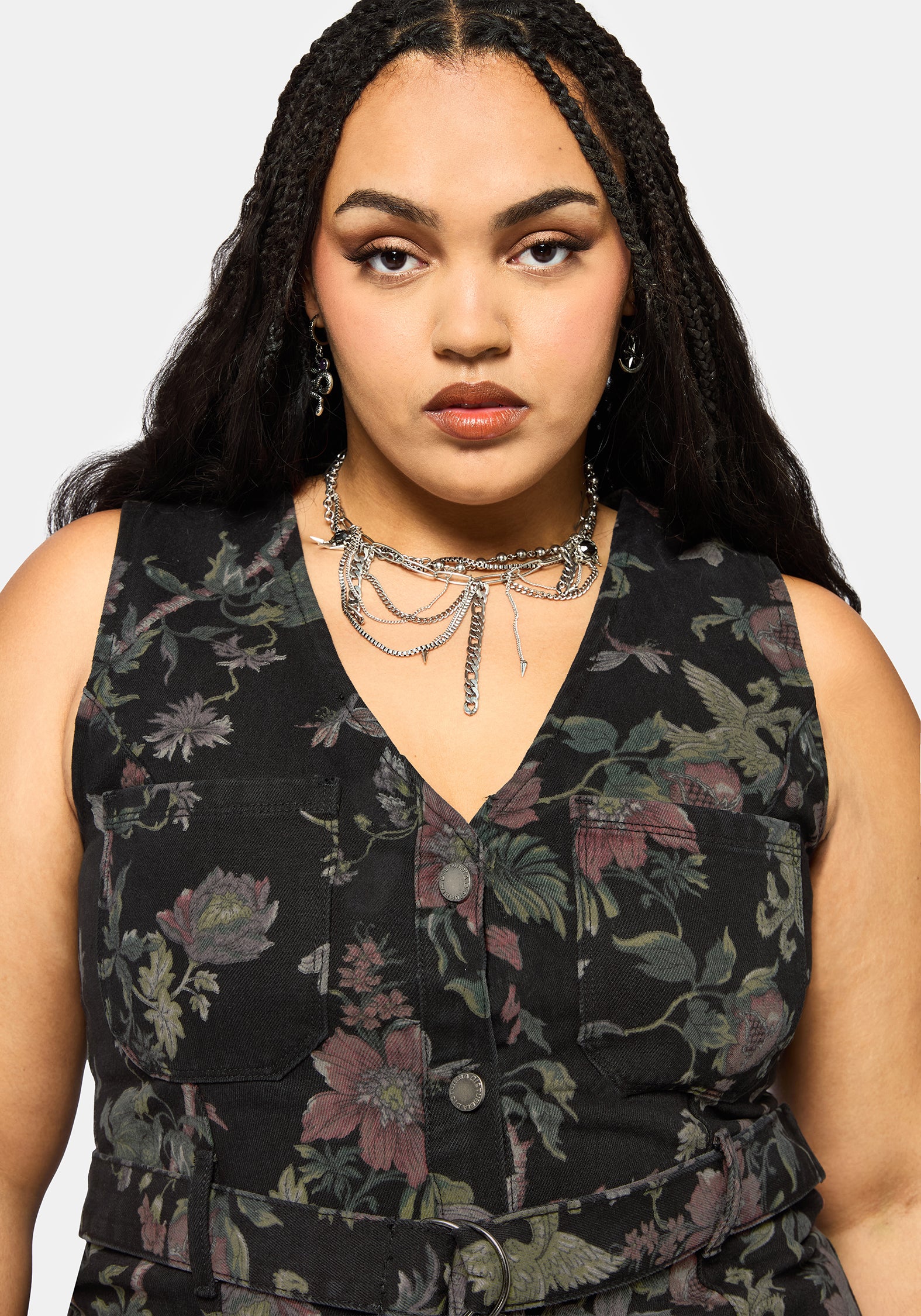 Poison Eden Druck Denim Midi Kleid - Image 7