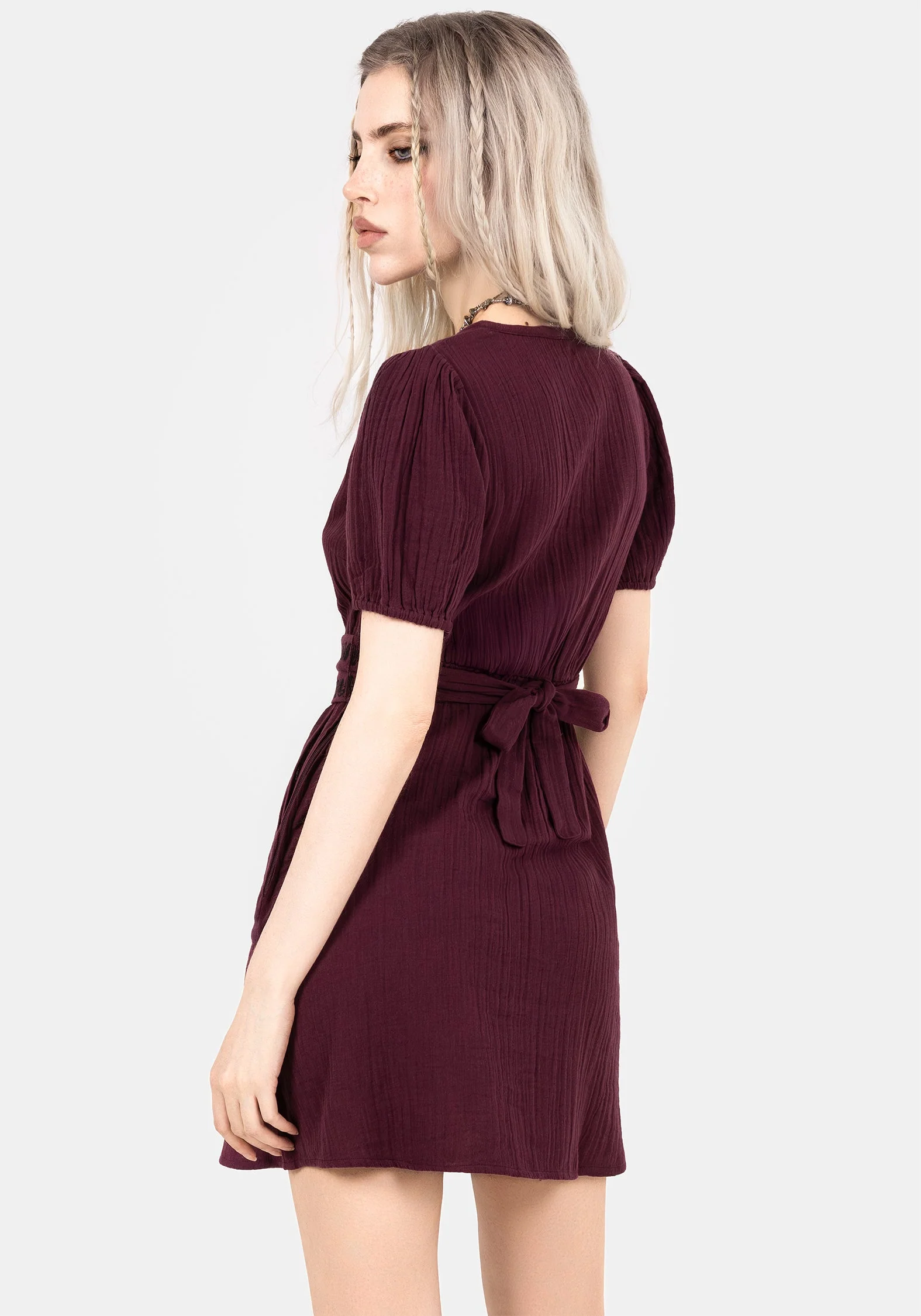 Poultice Bestickt Baumwolle Mini Kleid - Image 3