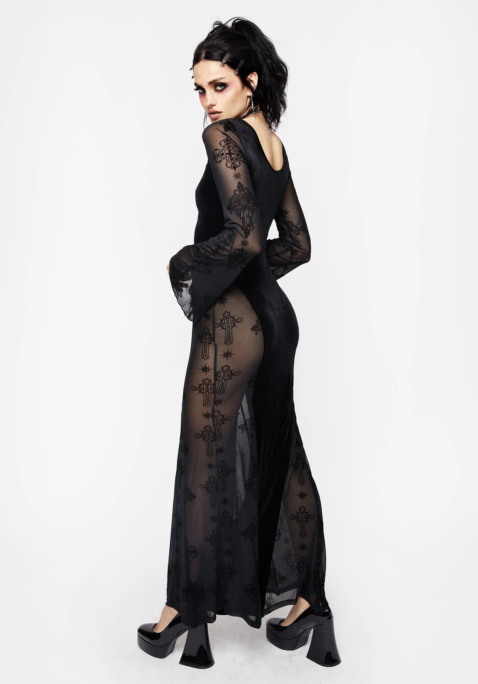 Priesterin Spitze Maxi Kleid - Image 3