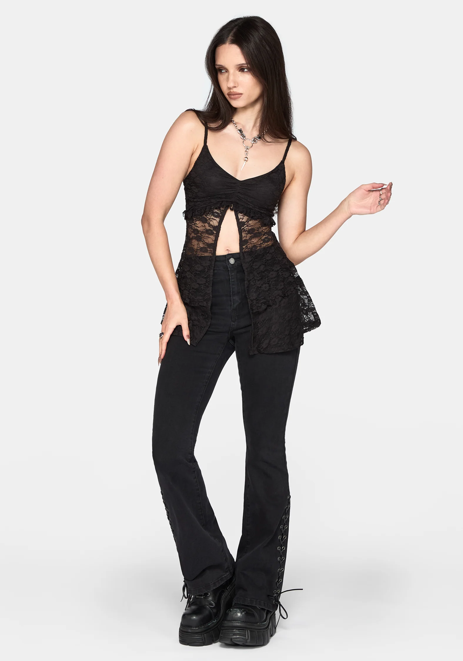 Rae Lace Longline Cami Top - Image 3