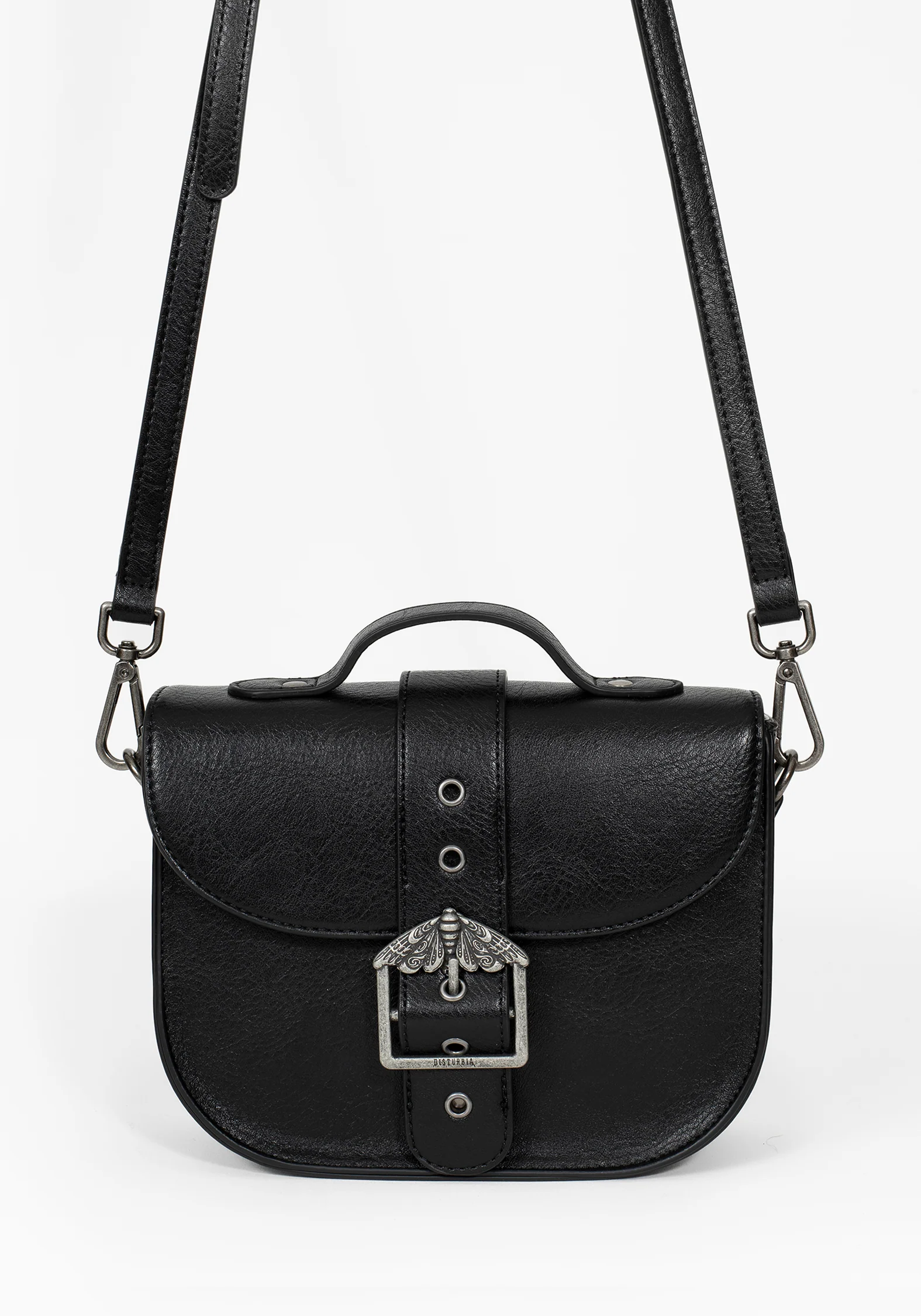 Rosamoth Buckle Crossbody Satchel Bag - Black - Image 2