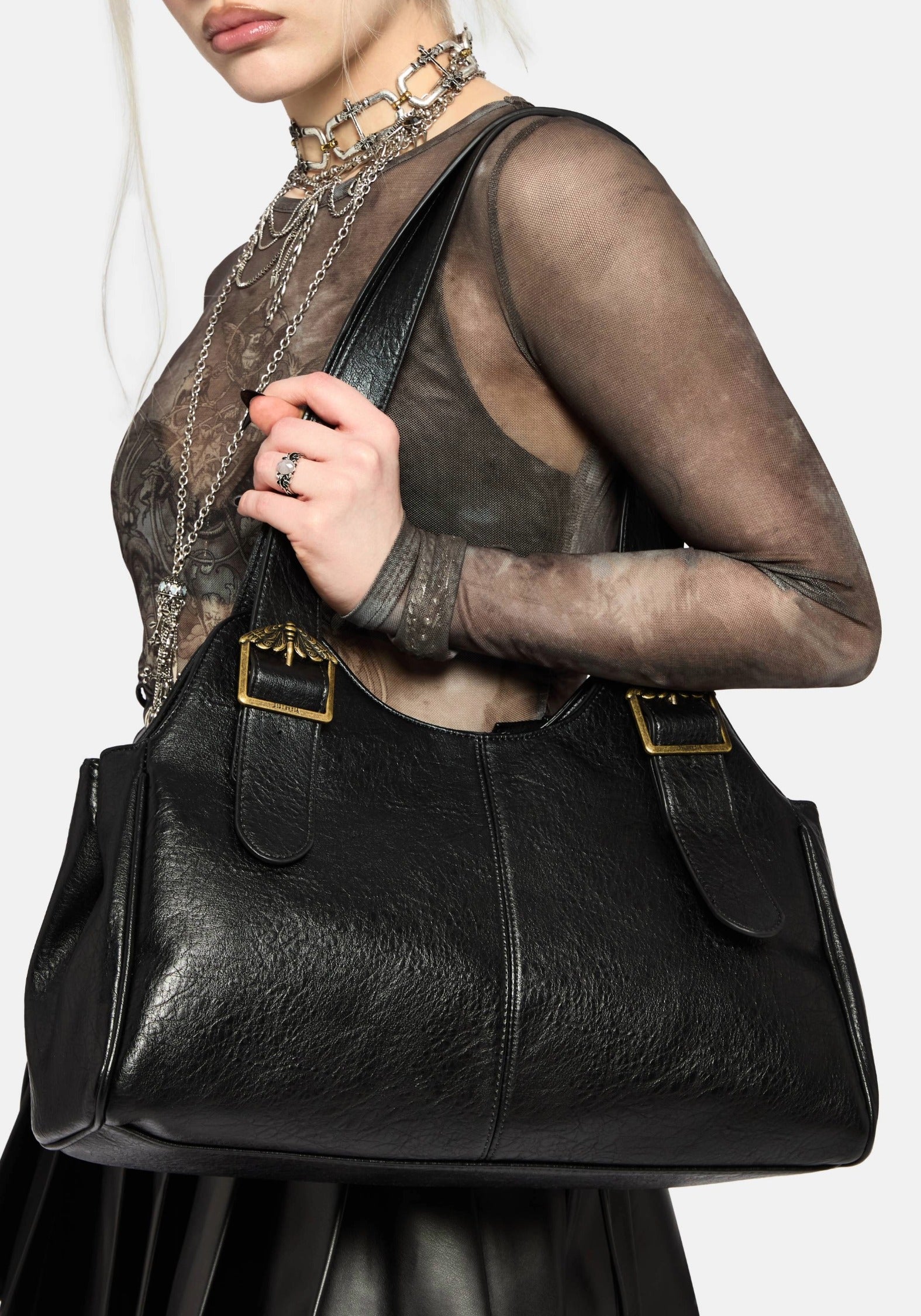 Rosamoth Schnalle Schulter Tasche - Schwarz - Image 2