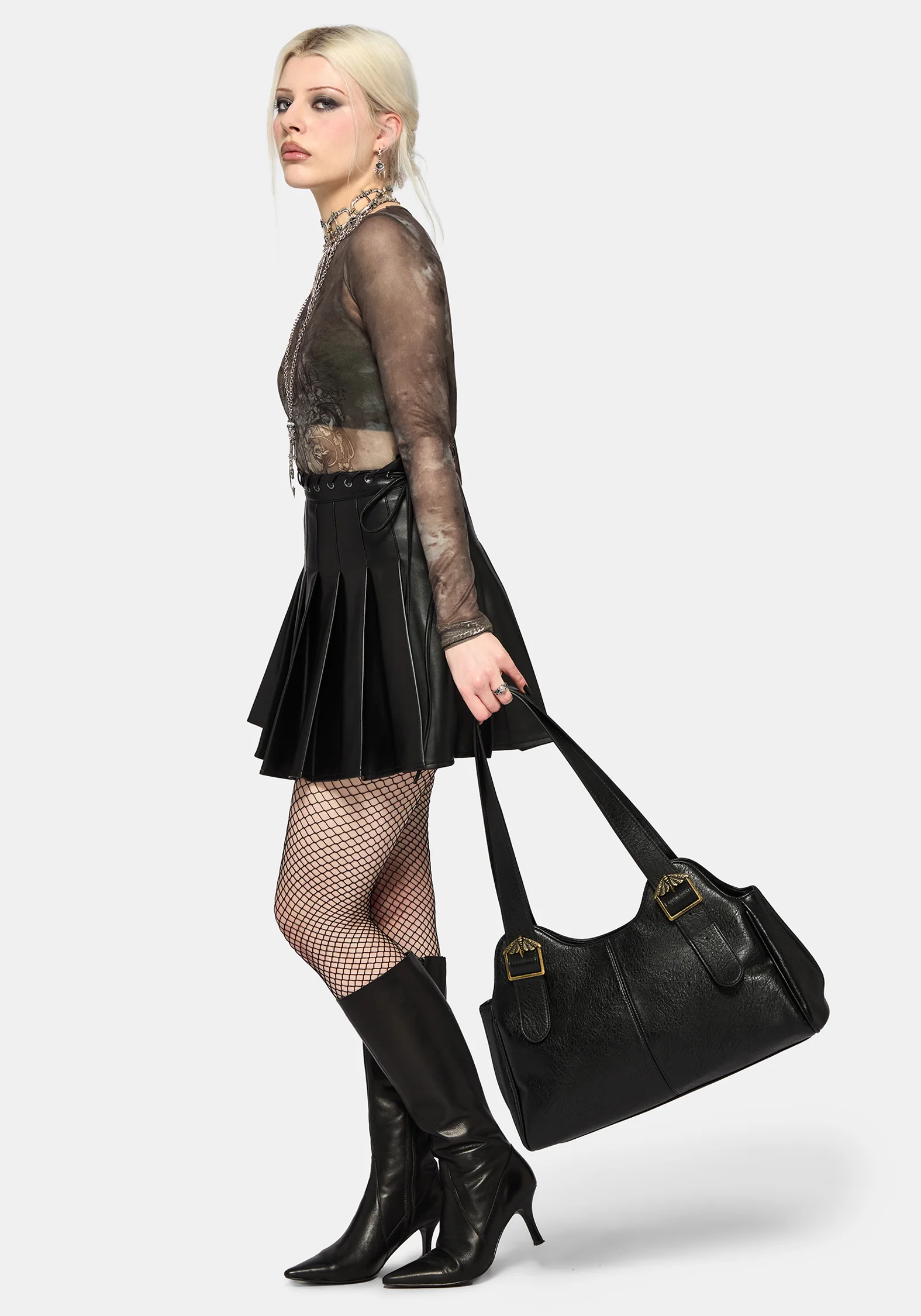Rosamoth Schnalle Schulter Tasche - Schwarz - Image 8