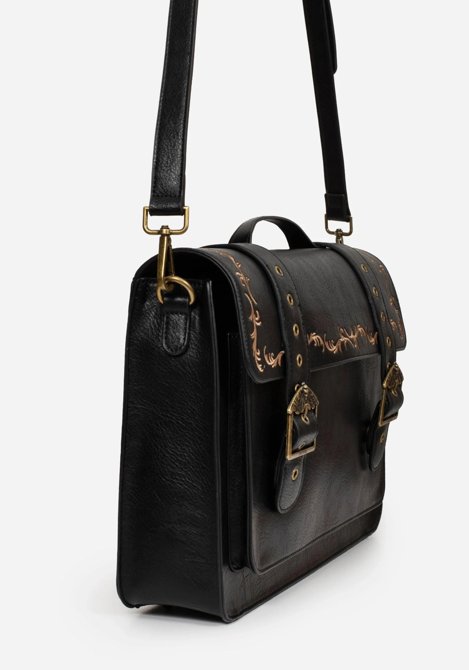 Rosamoth Schnalle Vine Bestickt Schulranzen Tasche  Schwarz - Image 7