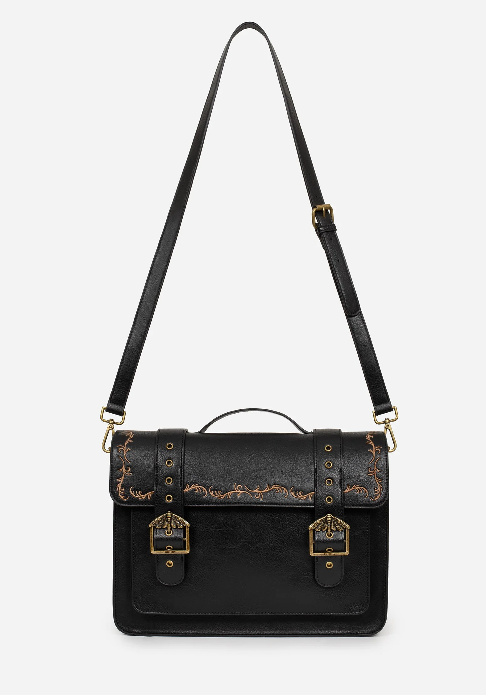 Rosamoth Schnalle Vine Bestickt Schulranzen Tasche  Schwarz - Image 9