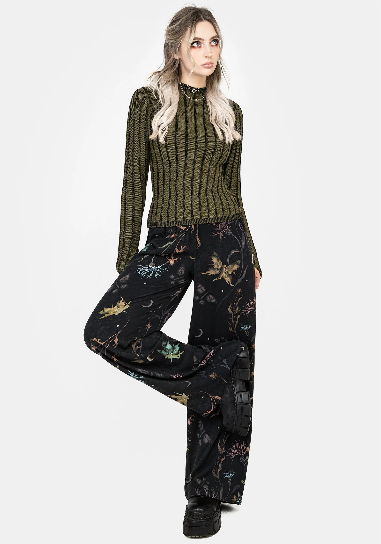 Rosanella Blumenmuster Druck Gerade Bein Hosen - Image 6