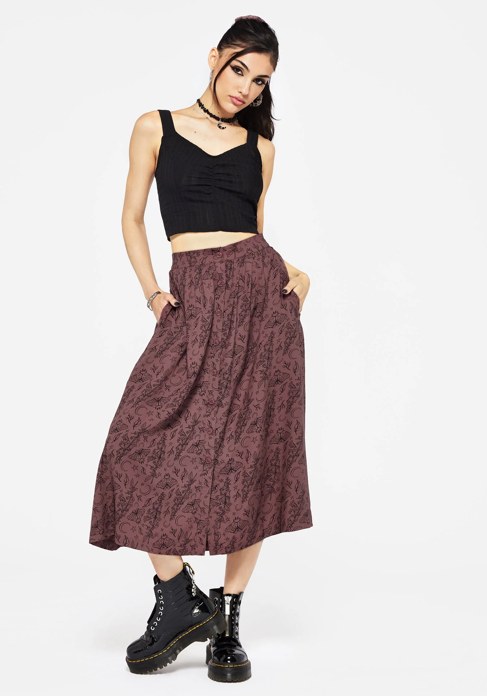 Roxana Motte Foxglove Knopf Runter Midi Rock - Image 4
