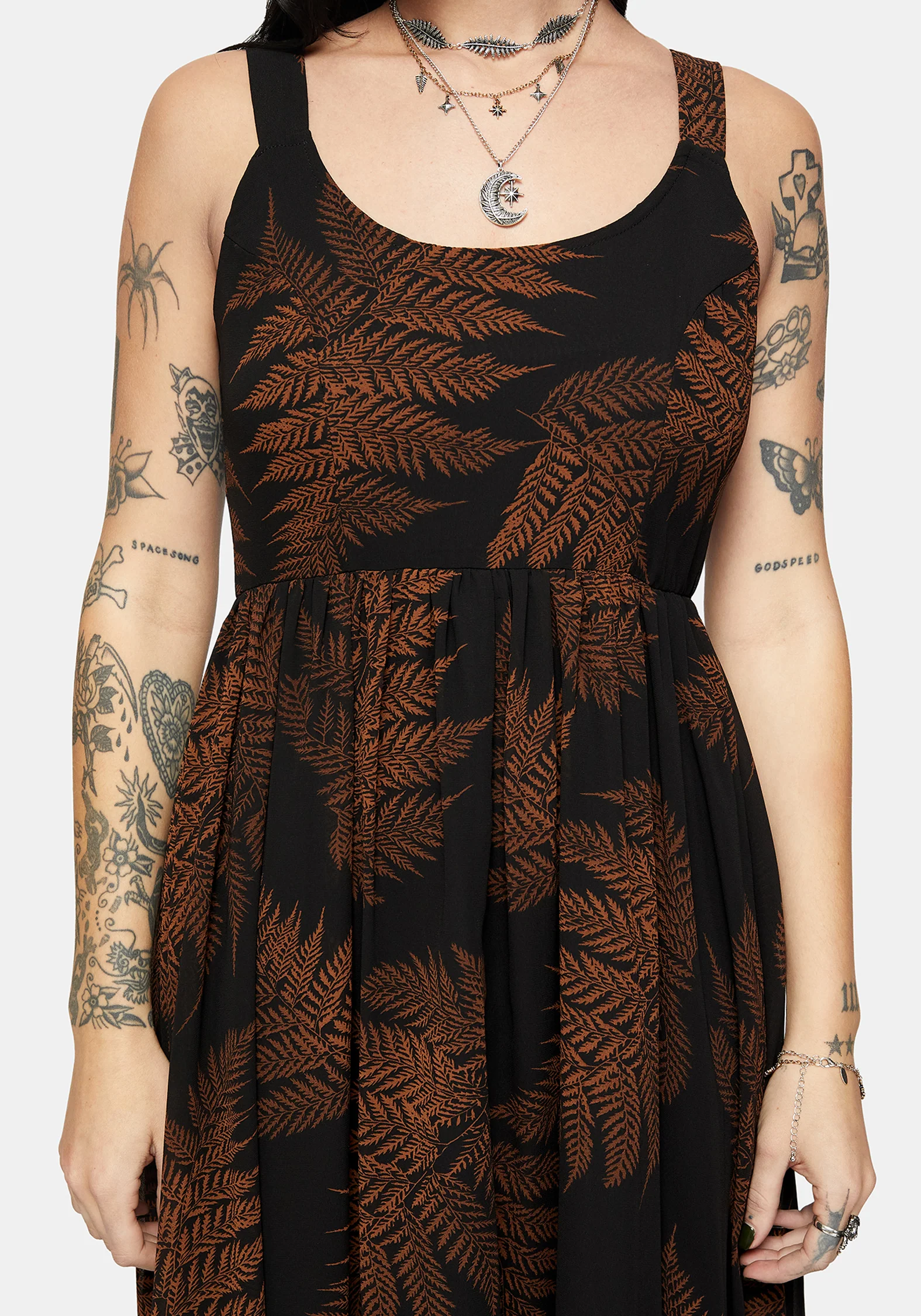 Ruin Farn Chiffon Taschentuch Saum Midaxi Kleid - Image 5