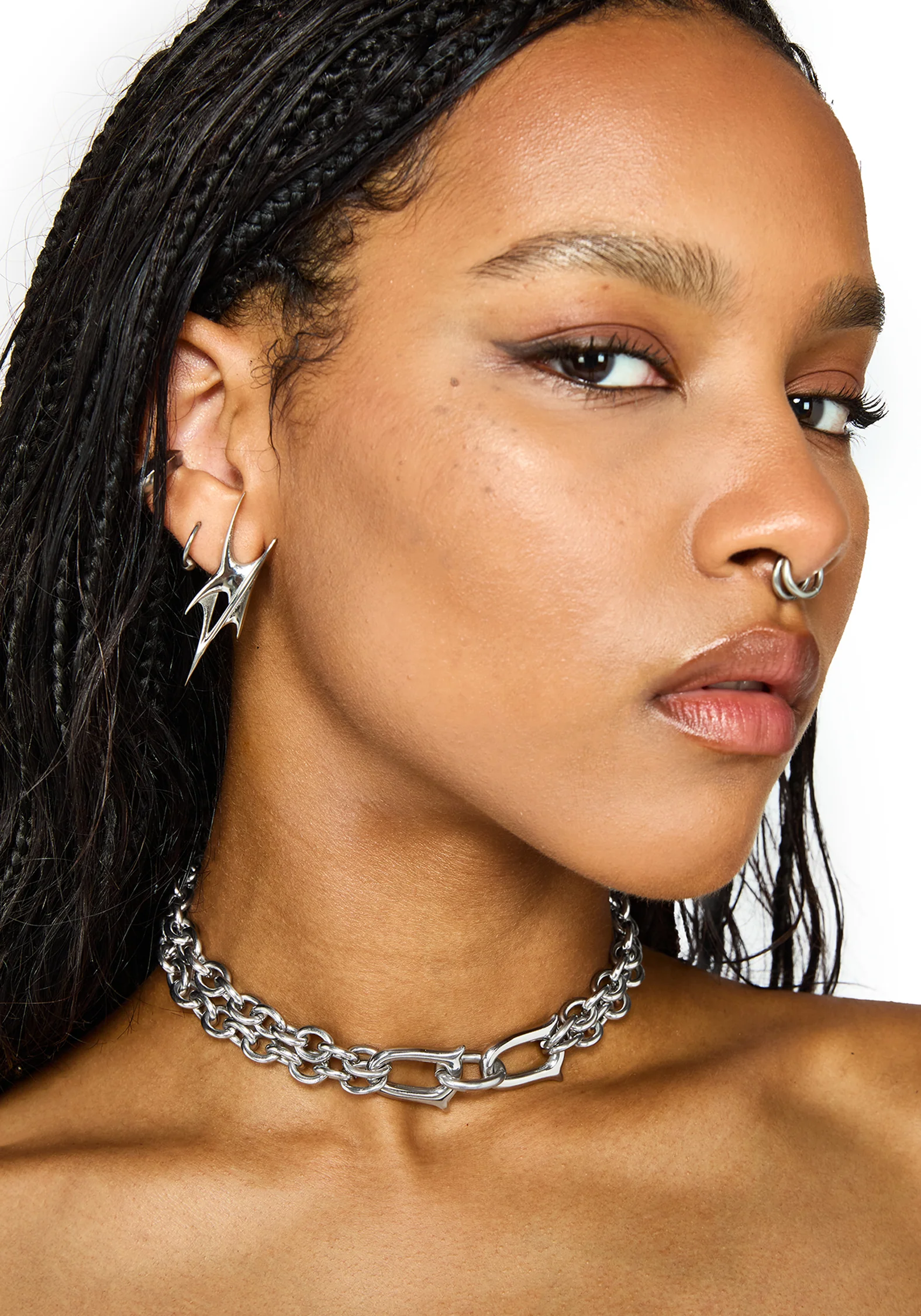 Ruzar Stainless Steel Chunky Chain Choker - Image 5