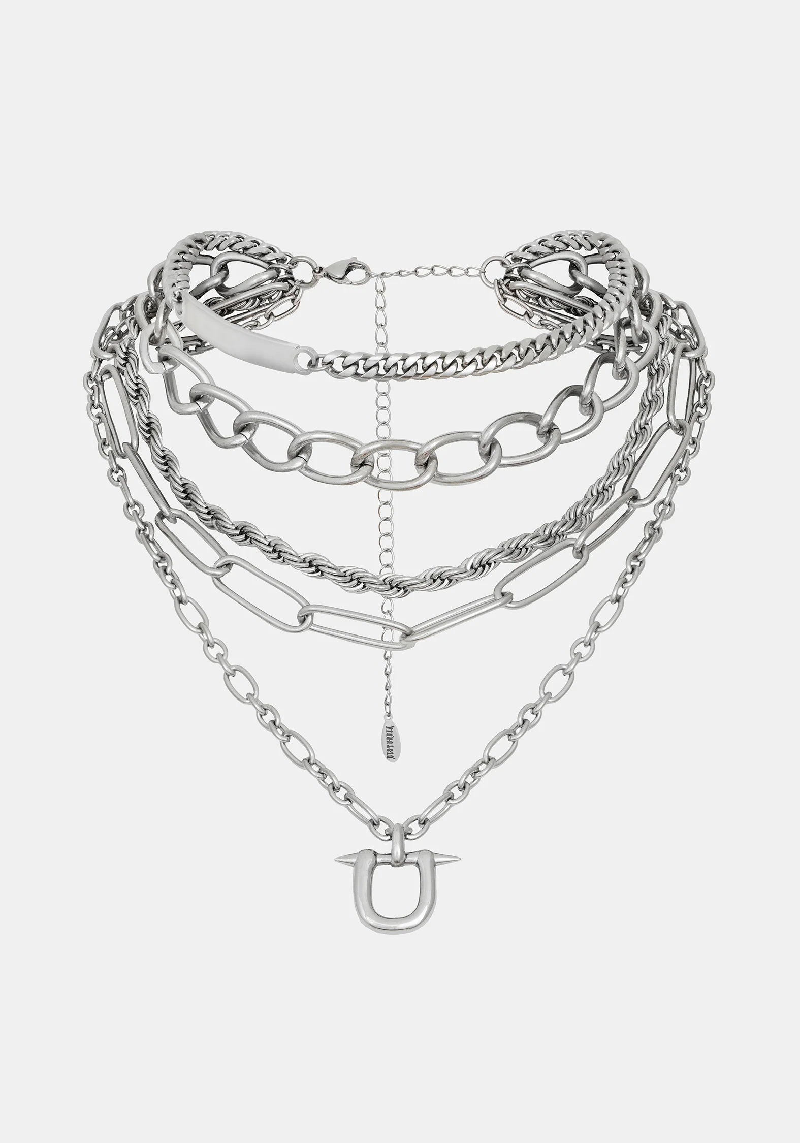 Ruzar Stainless Steel Layered Chain Necklace - Image 4