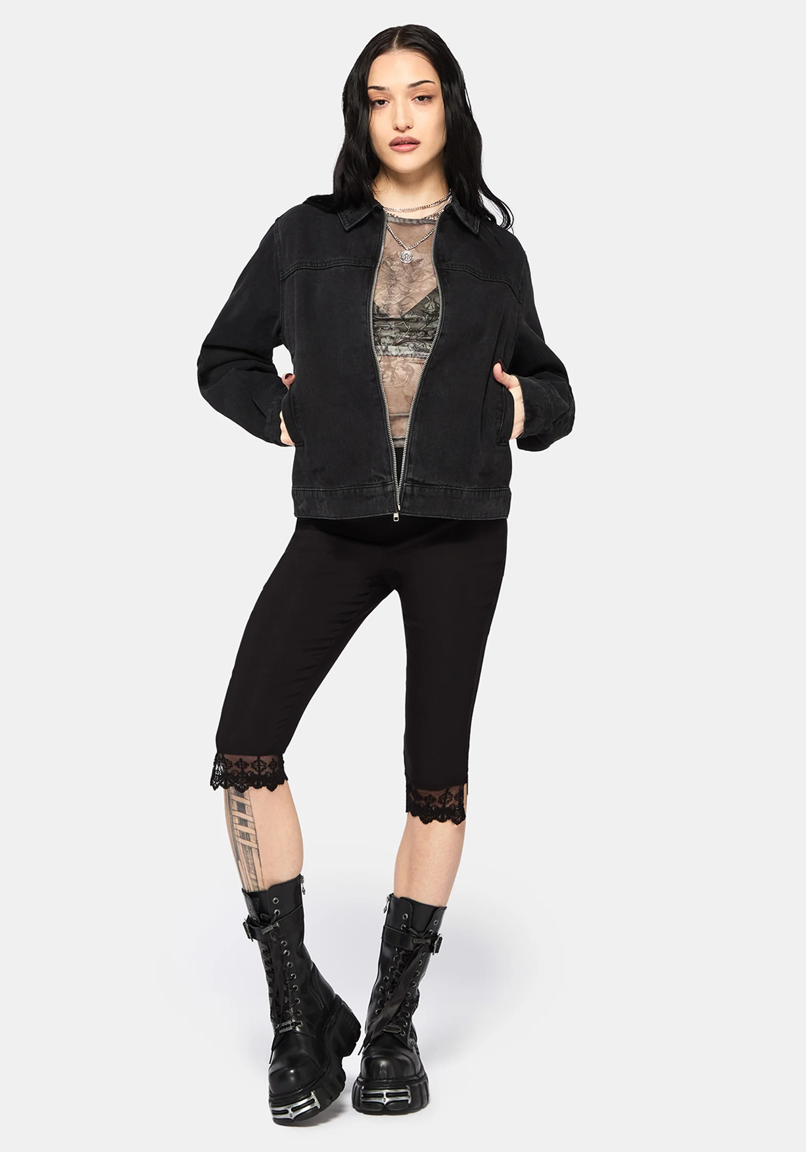 Selin Bestickt Kastenförmig Denim Jacke - Image 7