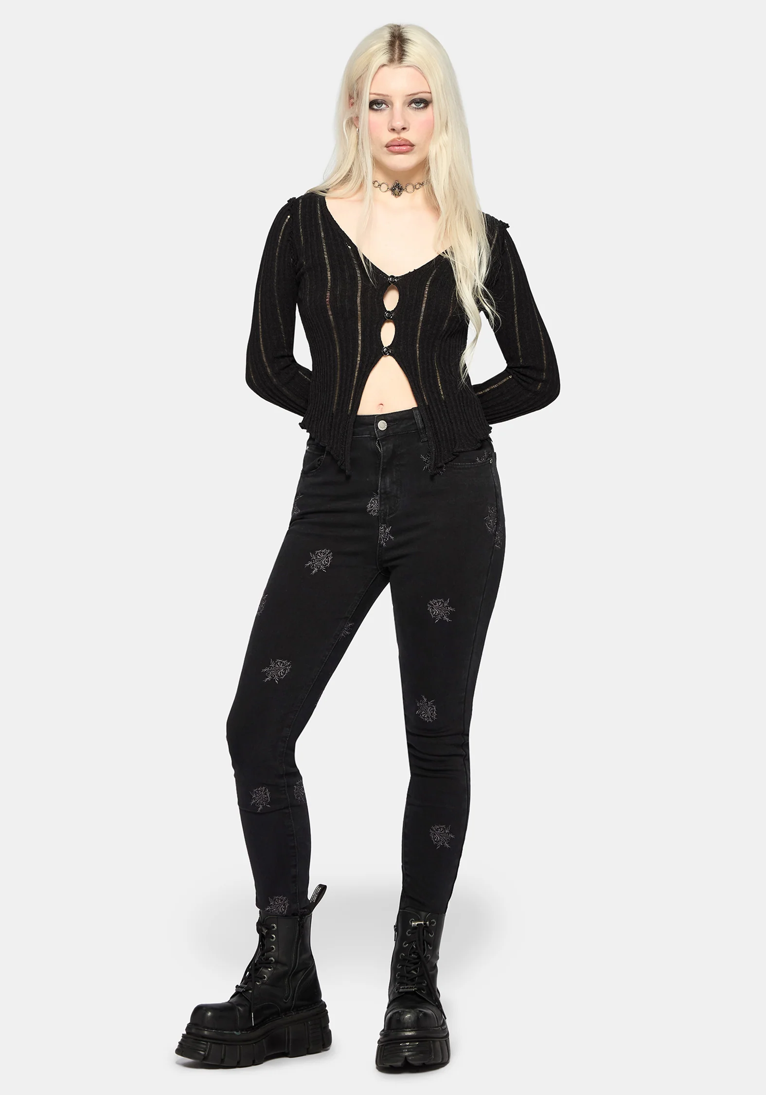Selin Bestickt Denim Schmal Jean - Image 4