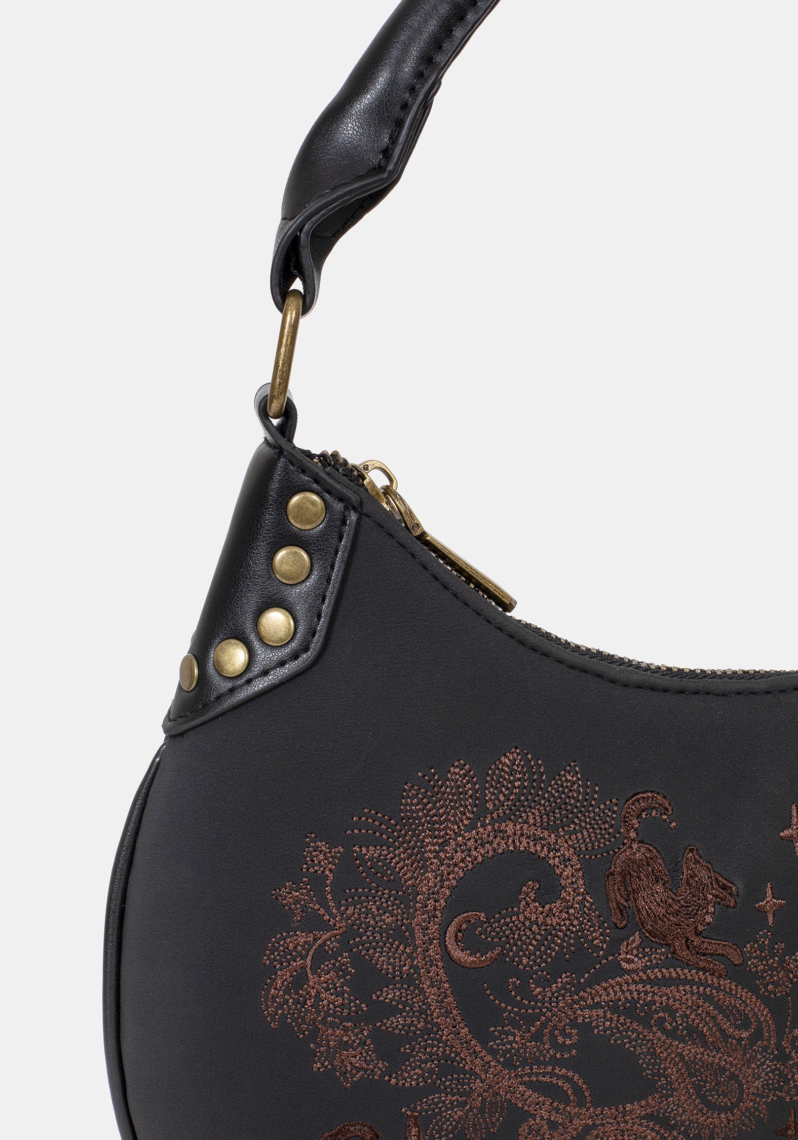 Shade Embroidered Crescent Shoulder Bag - Image 3