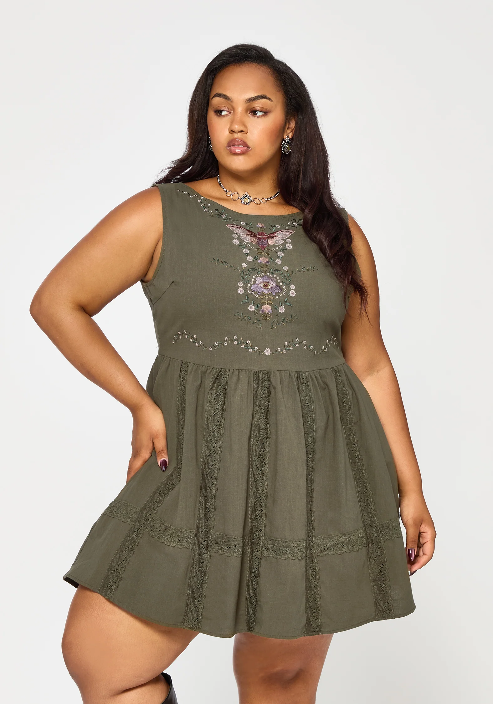 Siora Folklore Embroidered Lace Mini Dress - Image 10