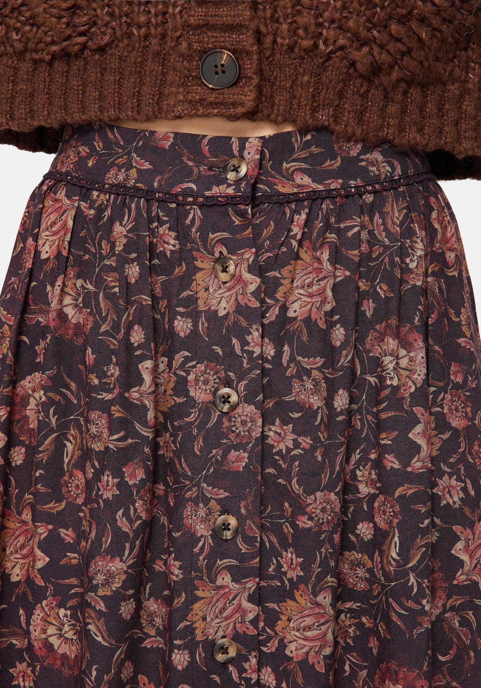 Skye Knopf Runter Midi Rock - Image 2