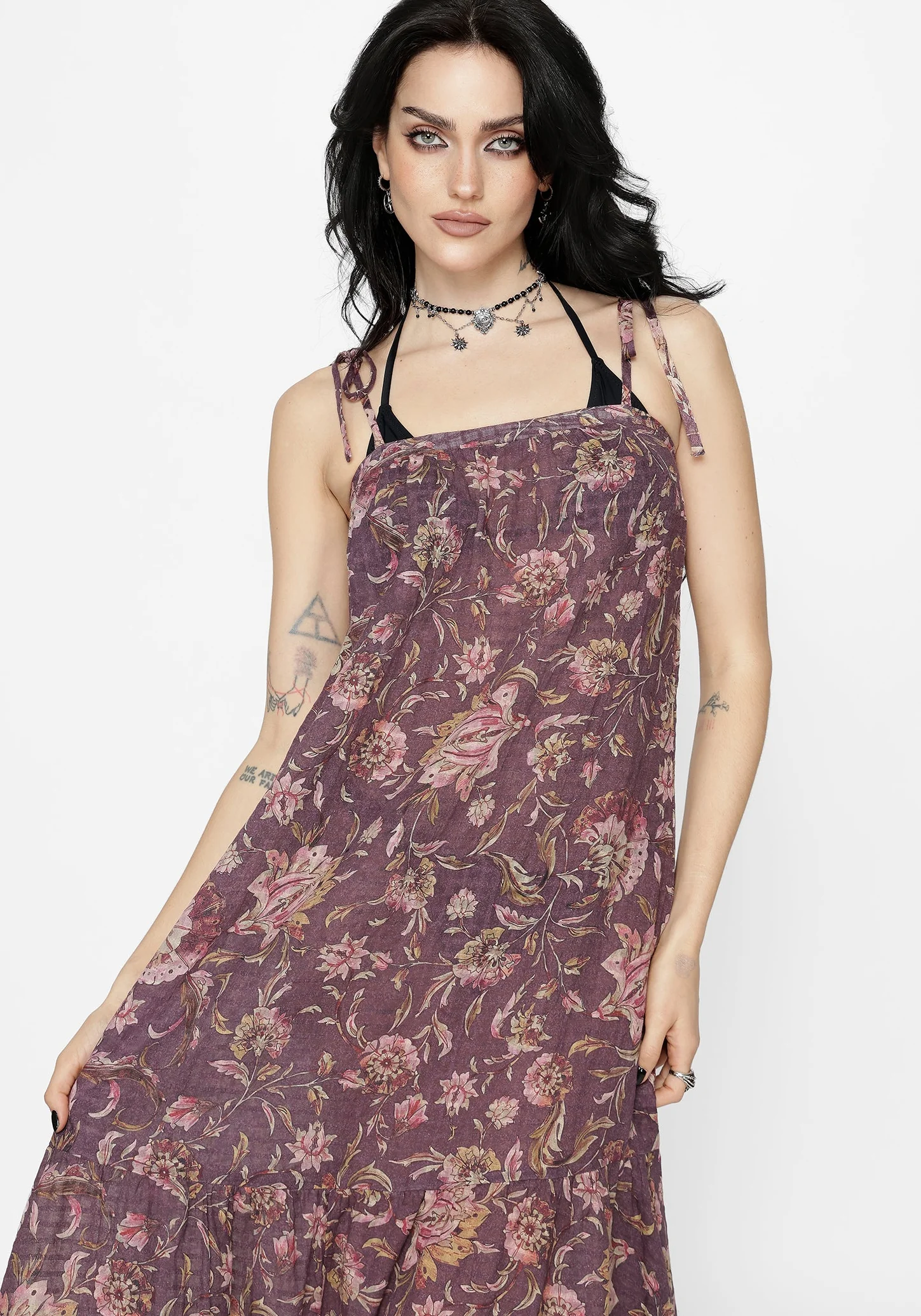 Skye Print Tiered High Low Beach Midaxi Dress - Image 5