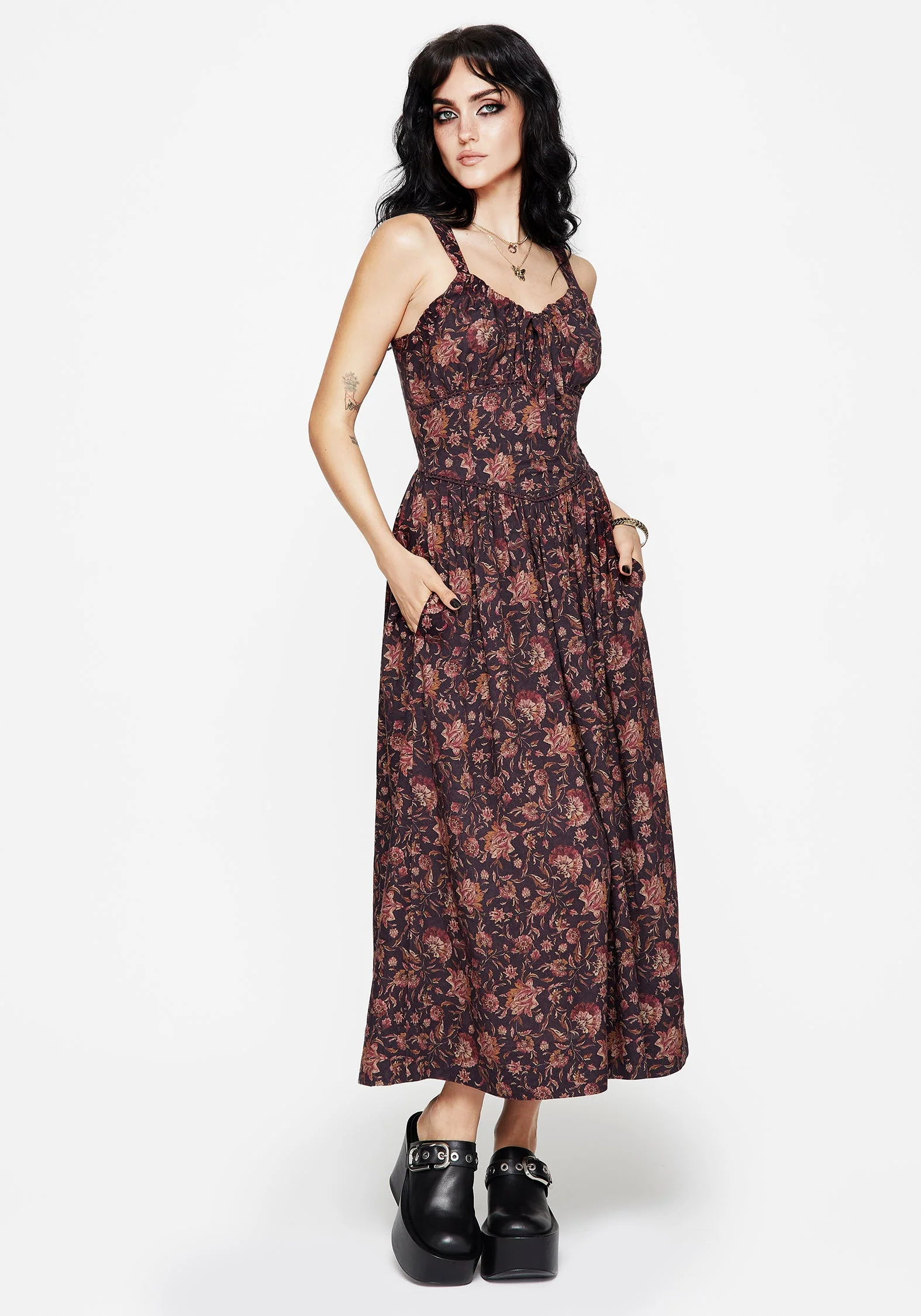 Skye Gerafft Back Midaxi Kleid - Image 8