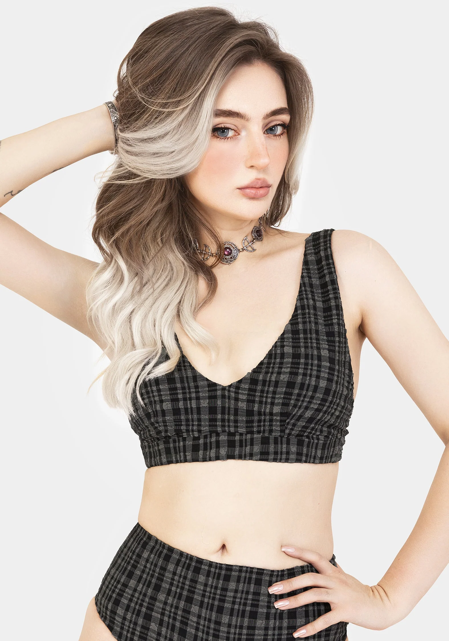 Slate Strukturiert Prüfen Bikini Top - Image 8