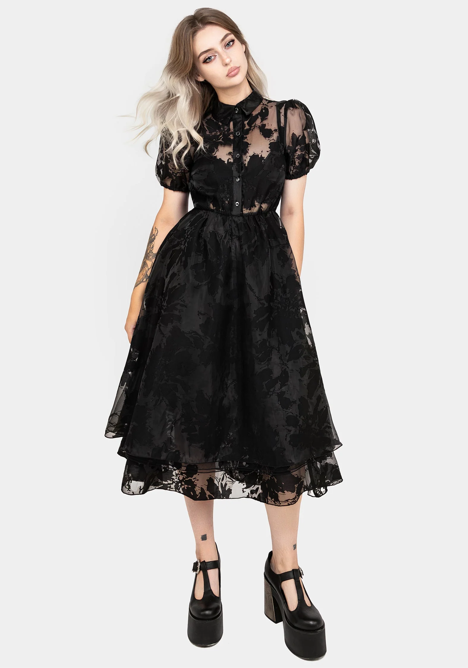 Spectre Gelagert Midi Hemd Kleid - Image 6