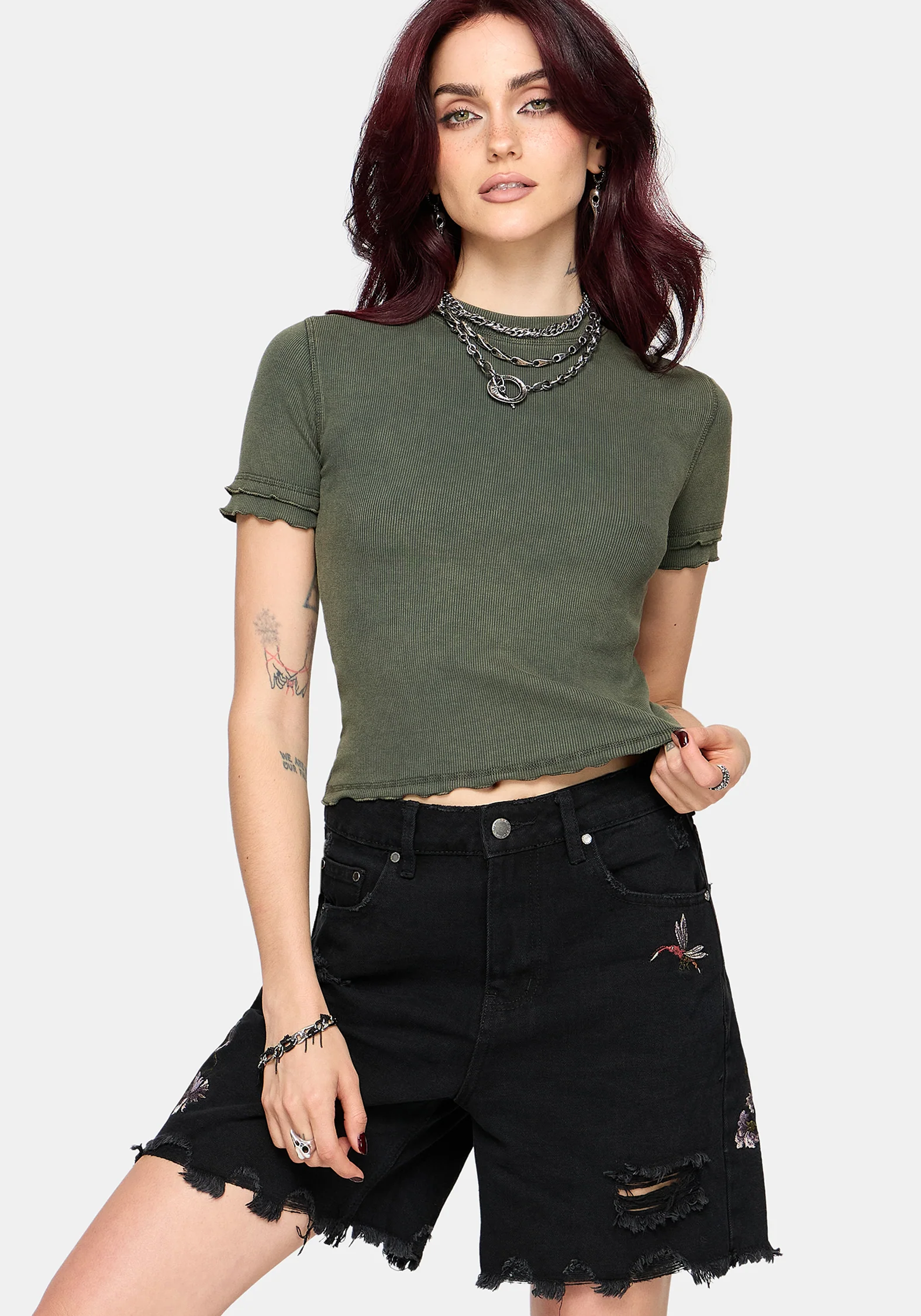 Stori Ribbed Short Sleeve T-Shirt - Image 2