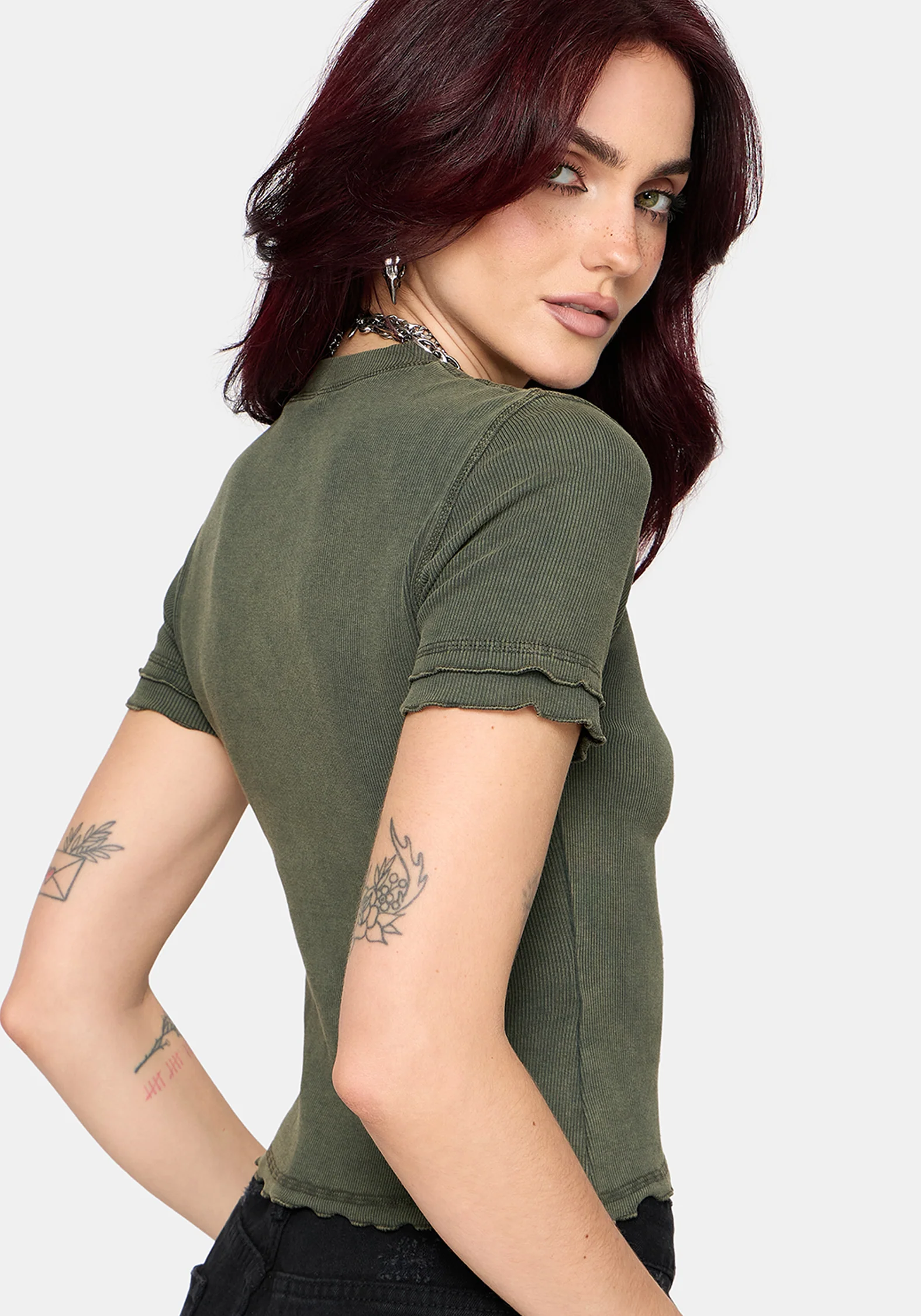 Stori Ribbed Short Sleeve T-Shirt - Image 3