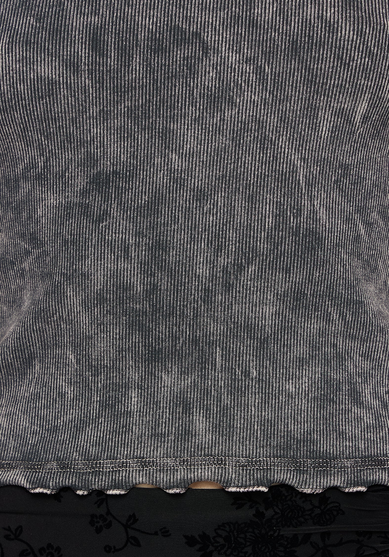 Stori Ribbed Short Sleeve T-Shirt - Black - Image 6