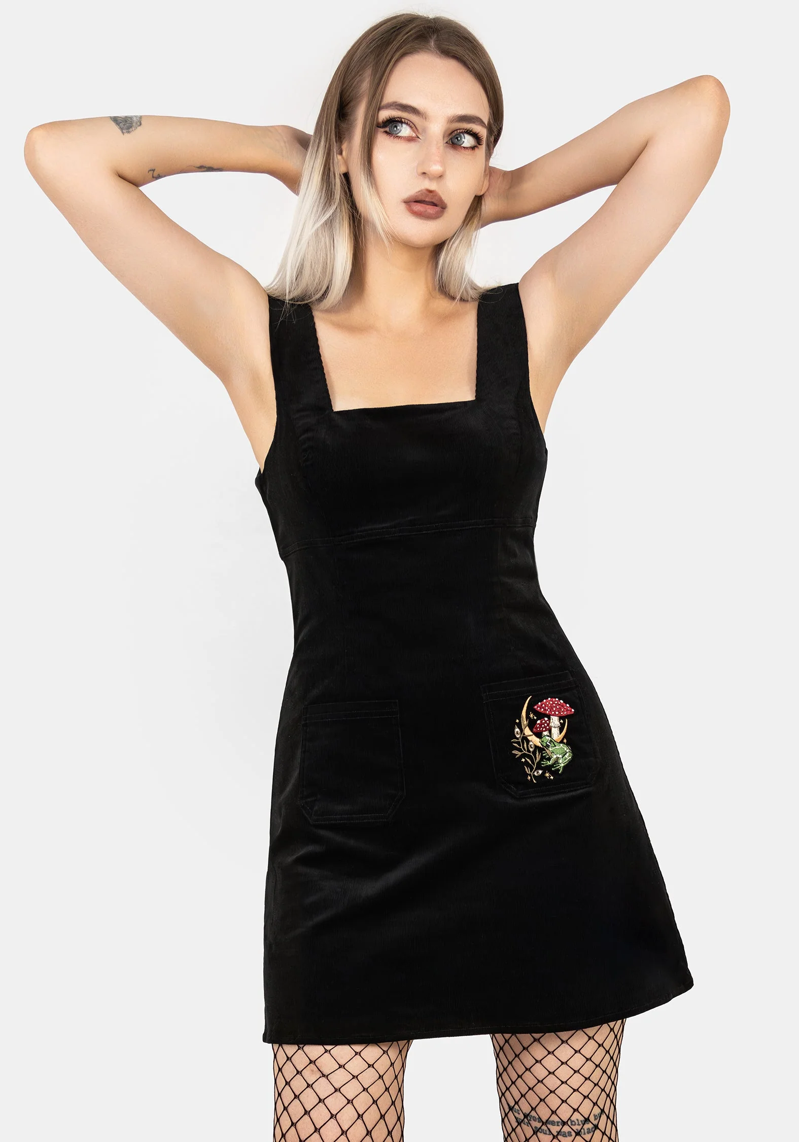 Swamplife Bestickt Kordel Mini Schürzenkleid Kleid - Image 7