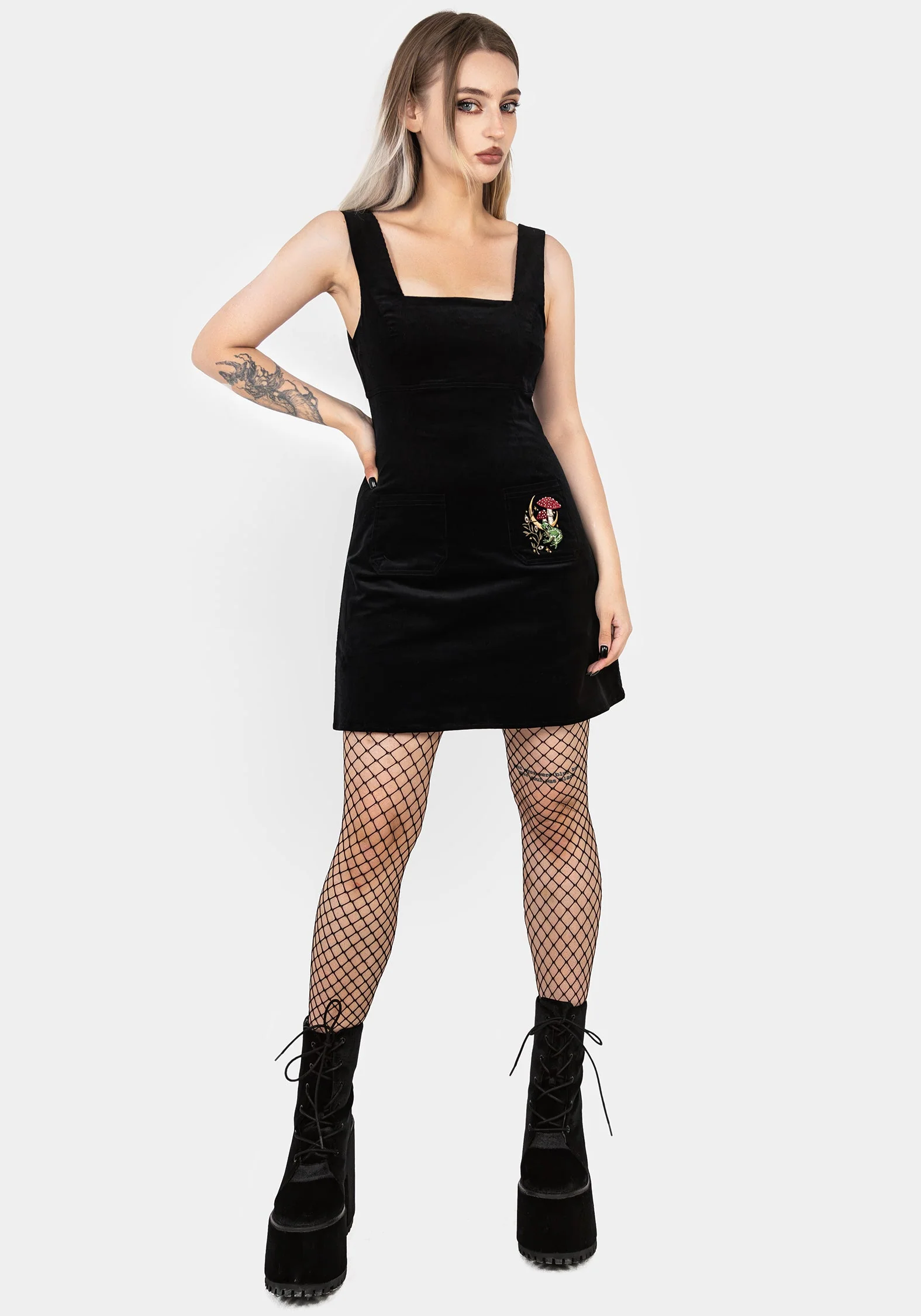 Swamplife Bestickt Kordel Mini Schürzenkleid Kleid - Image 8