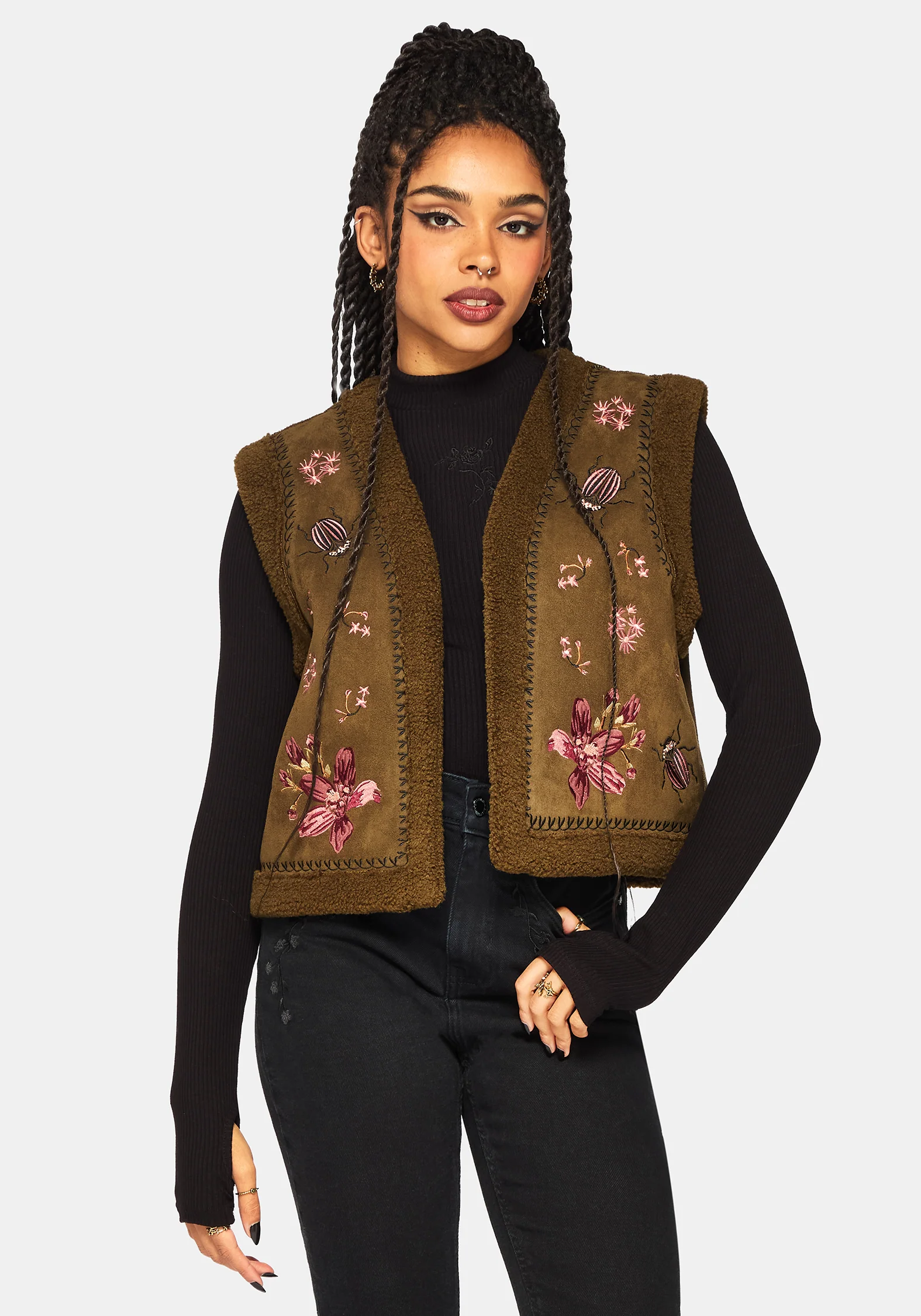 Sylvara Borg Bestickt Käfer Gilet - Image 5