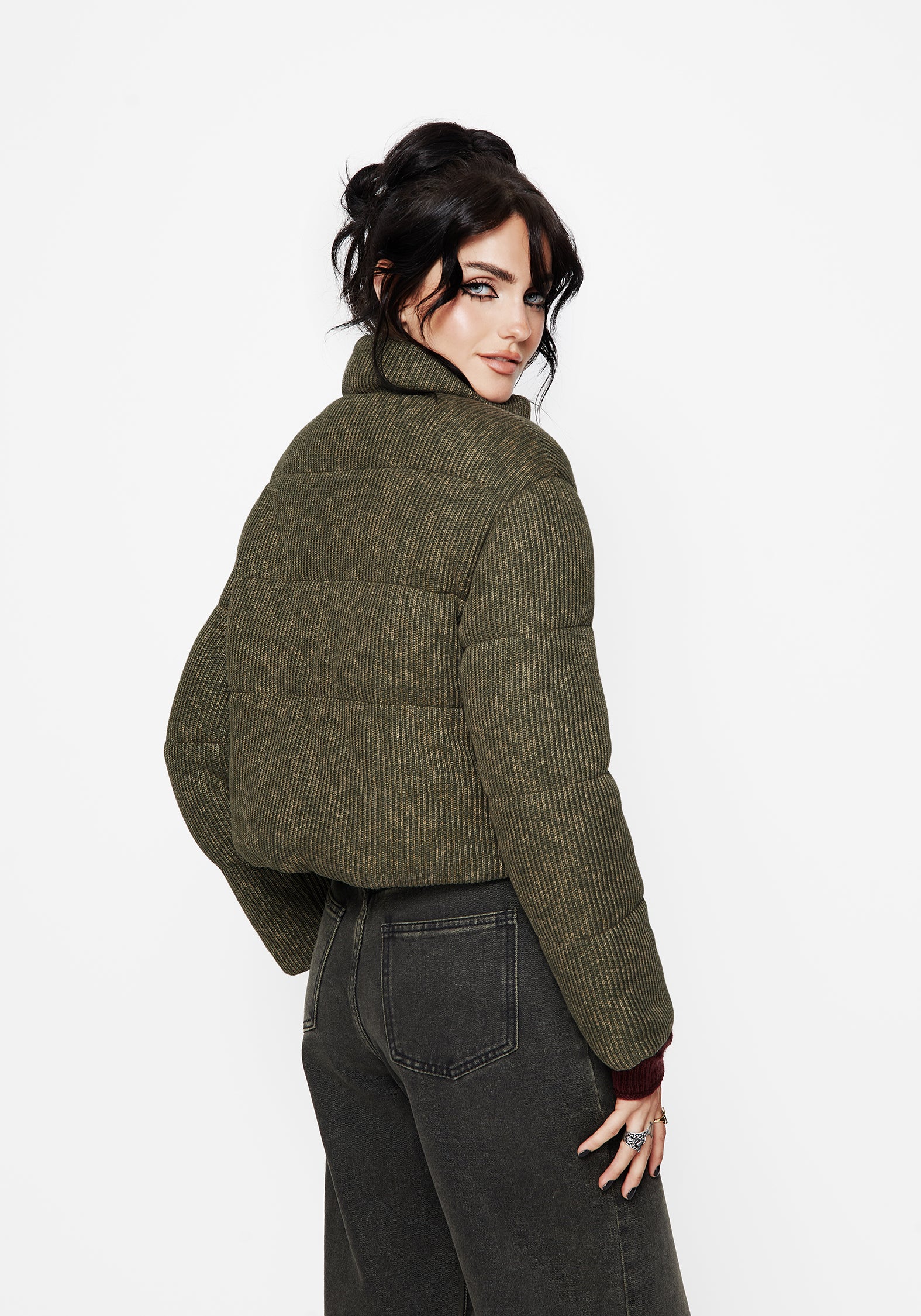 Sylvia Bestickt Gestrickt Bomber Jacke - Image 3