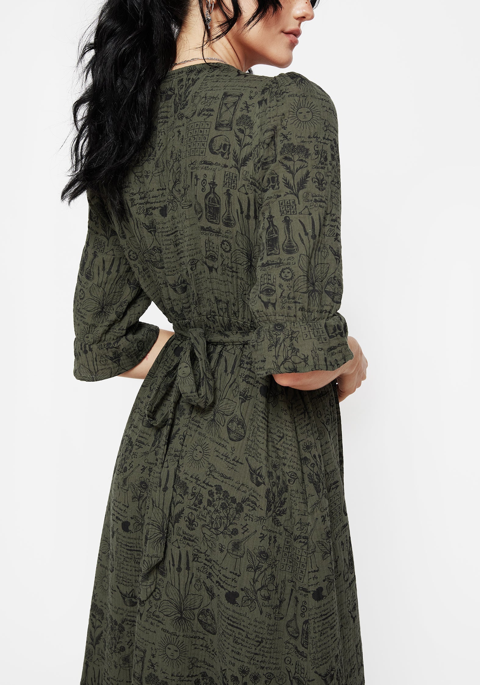 Taddea Baumwolle Knopf Hoch Midaxi Kleid - Image 6