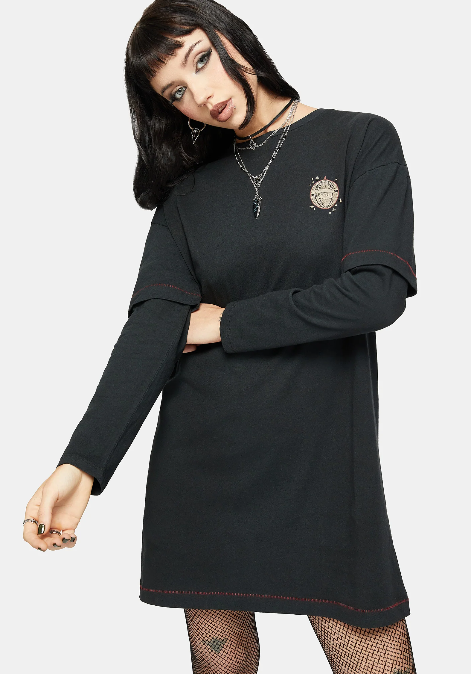 Temperance Tarot Grafik Lang Ärmel T-Shirt Kleid - Image 3