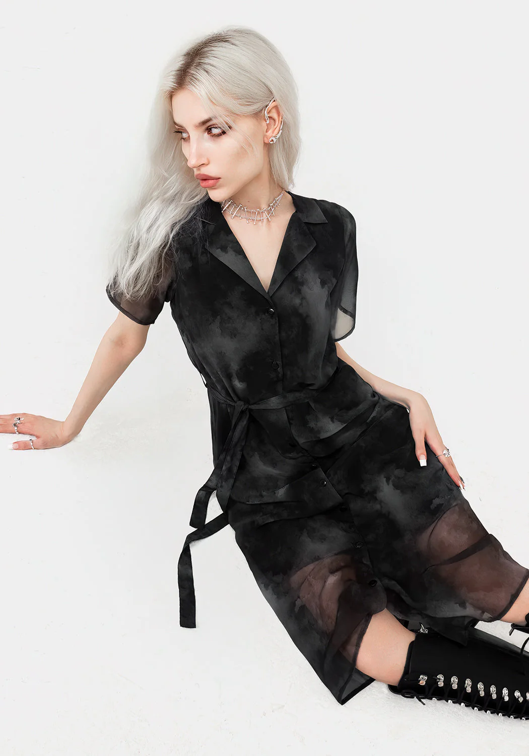 Tempest Midi Krawatte Taille Hemd Kleid - Image 4