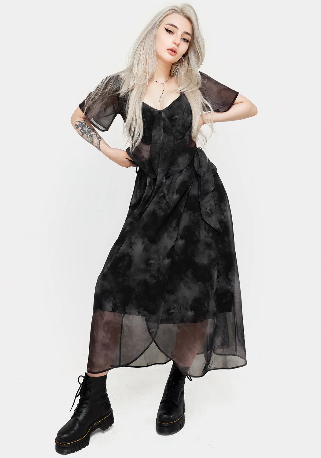 Tempest Krawatte Taille Midaxi-Kleid Rock - Image 16